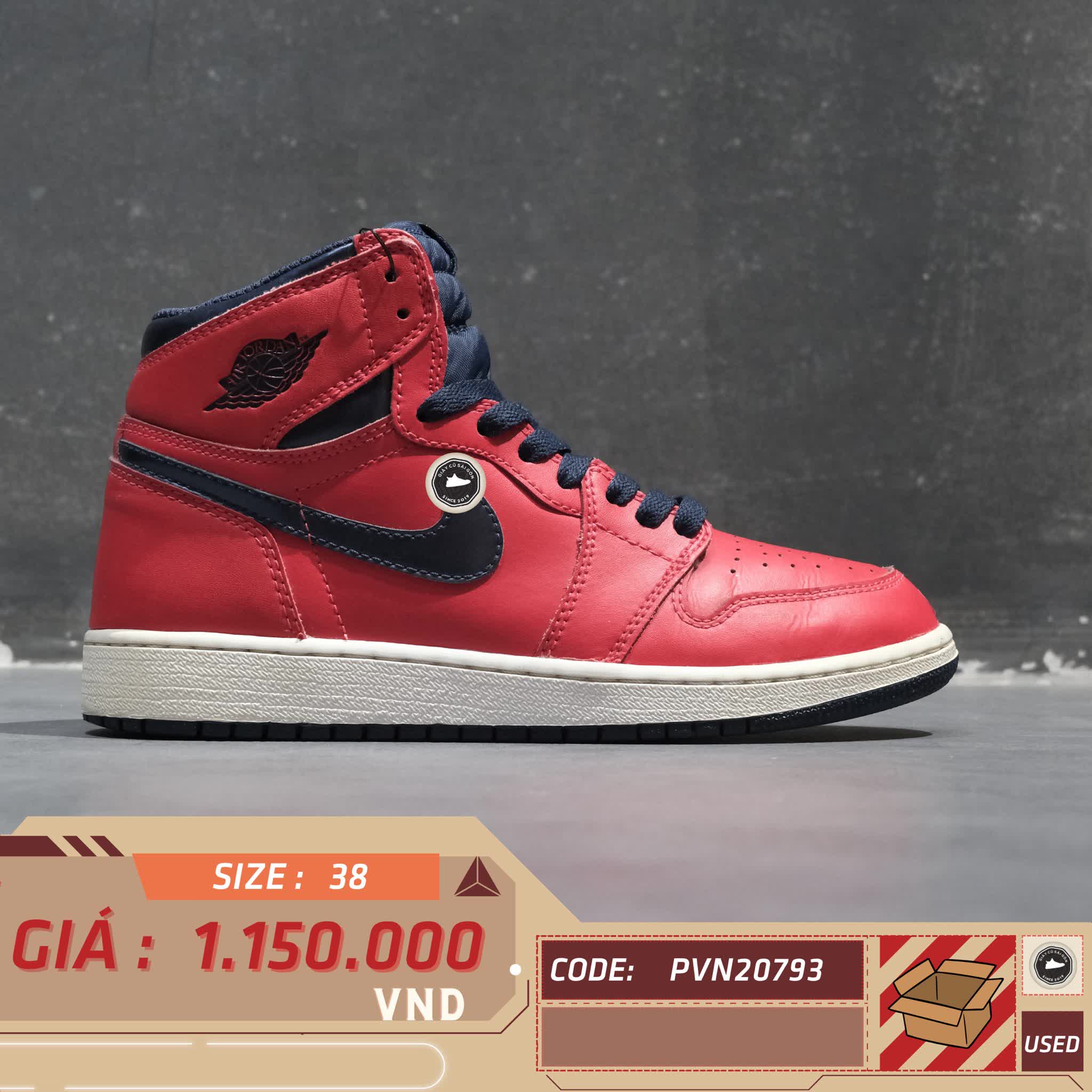 AIR JORDAN 1 RETRO BG 'LETTERMAN' 575441 606 SIZE 38 GIÀY 2HAND CHÍNH HÃNG PVN20793