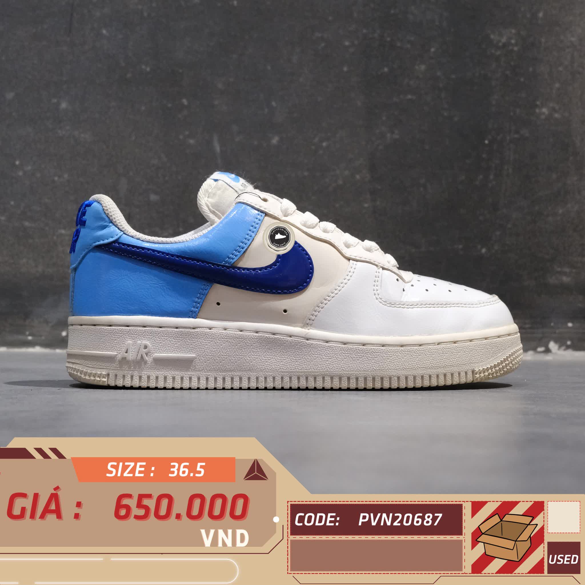 Nike Air Force 1 '07 Essential 'University Blue Concord' DJ9942 400 SIZE 36.5 GIÀY 2HAND CHÍNH HÃNG PVN20687