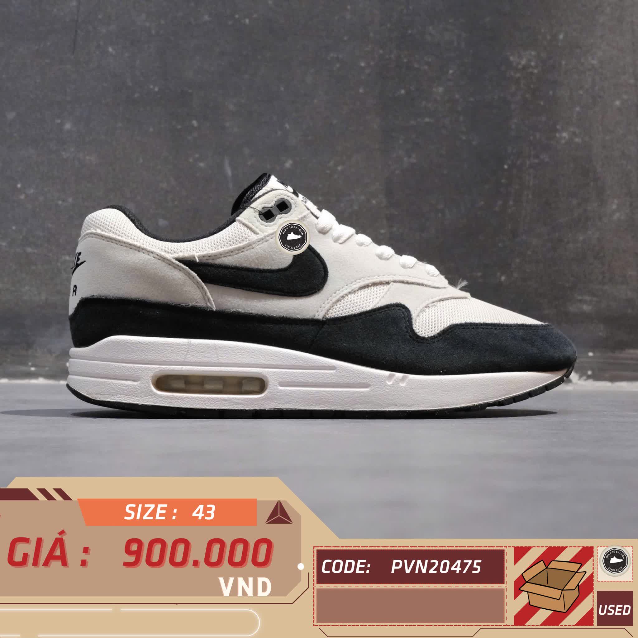 NIKE AIR MAX 1 fd902 107 SIZE 43 GIÀY 2HAND CHÍNH HÃNG PVN20475