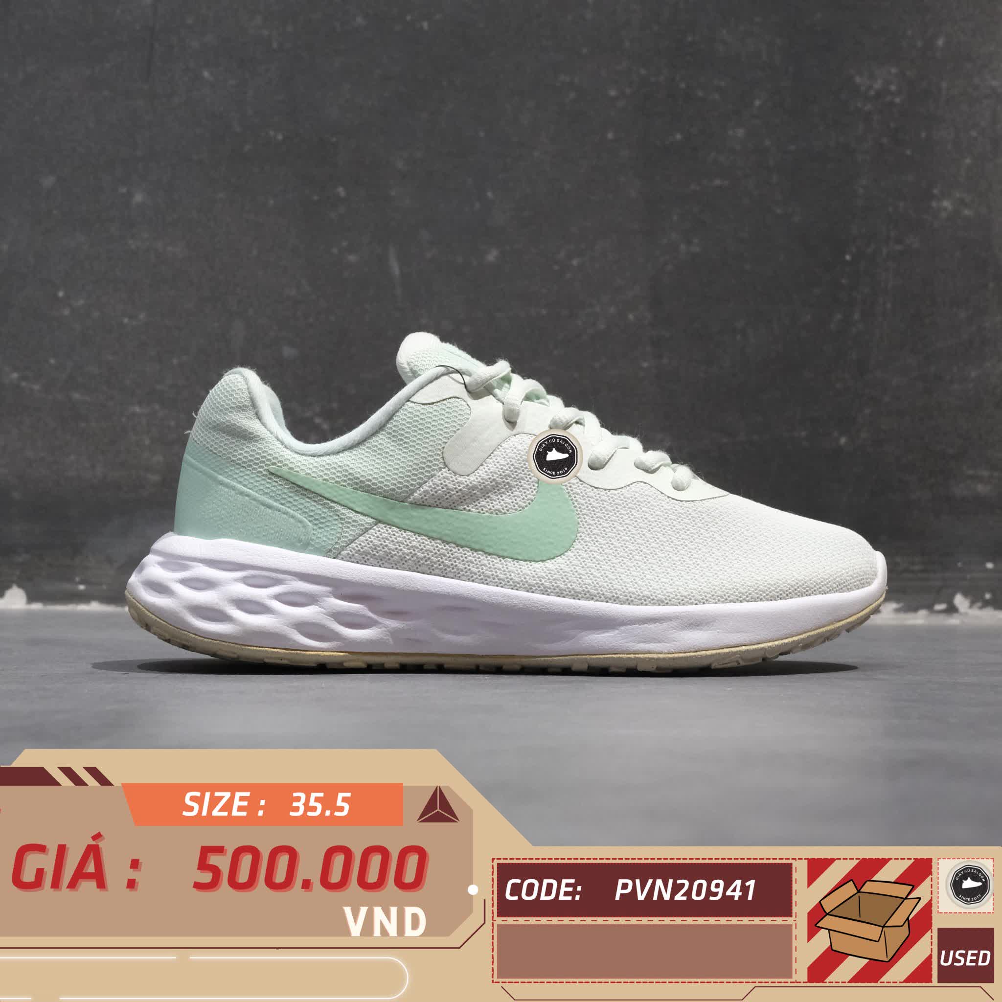 NIKE REVOLUTION 6 NEXT NATURE MINT FOAM DC3729-300 SIZE 35.5 GIÀY 2HAND CHÍNH HÃNG PVN20941