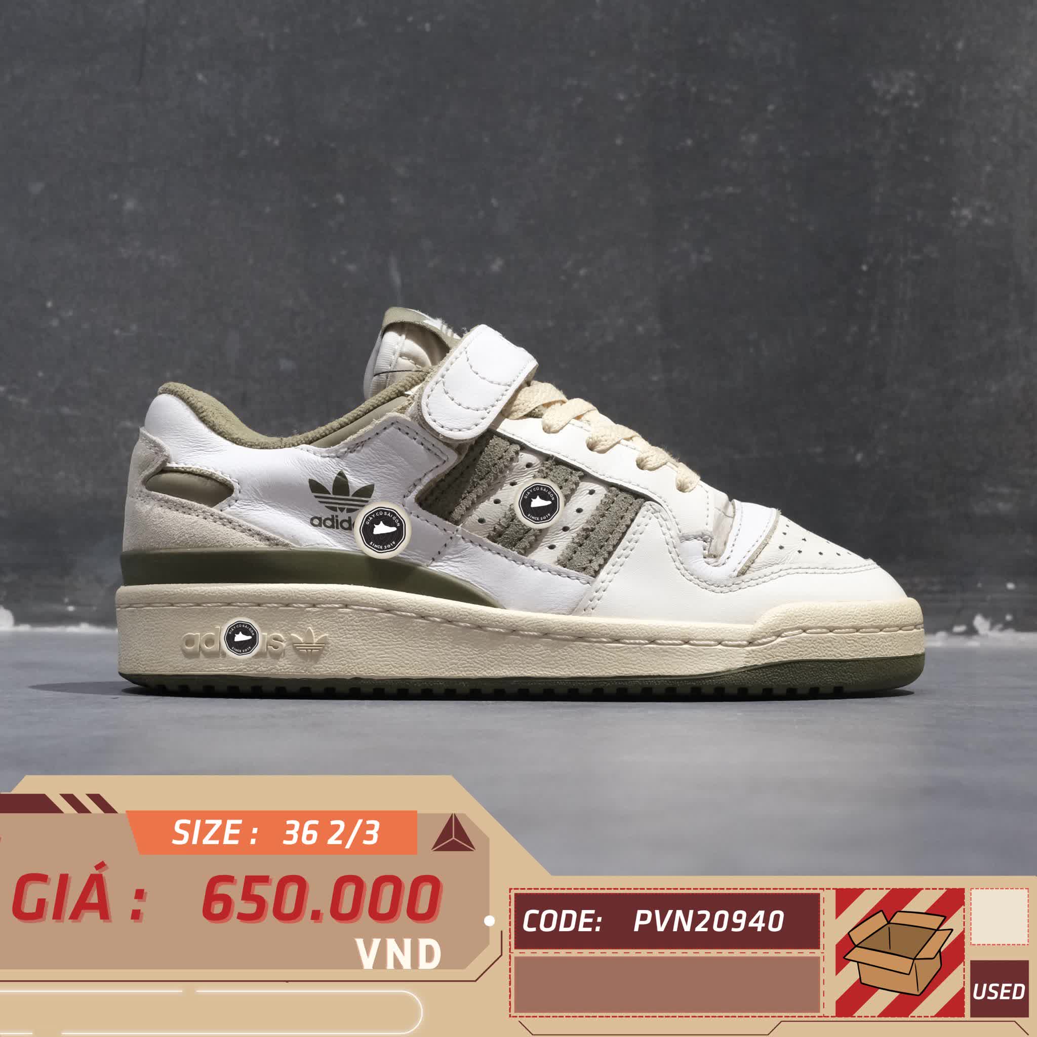 Adidas Originals Forum 84 ‘Cream Olive’ ID4762 SIZE 36 2/3 GIÀY 2HAND CHÍNH HÃNG PVN20940