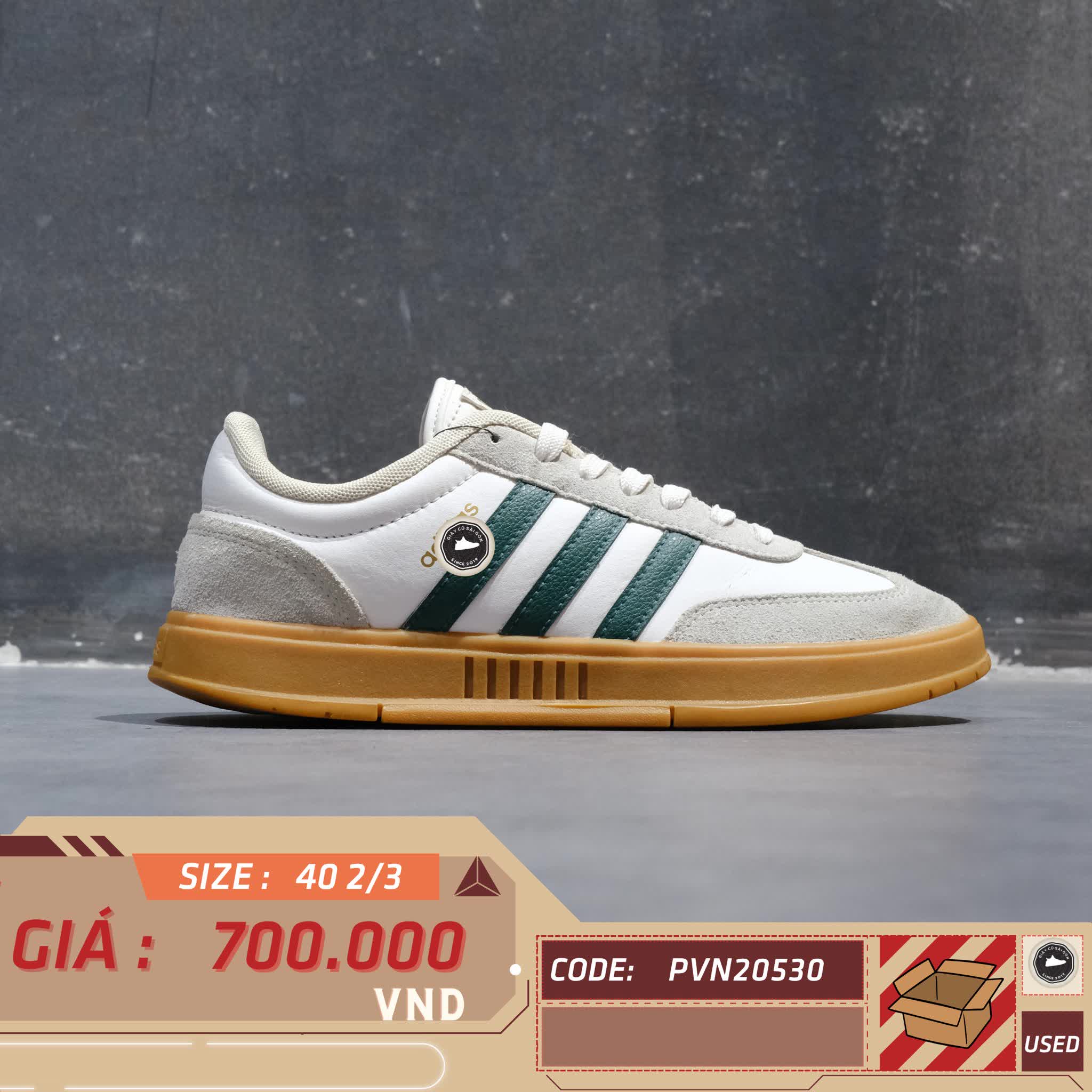 ADIDAS GRADAS 'WHITE SUB GREEN GUM' FW7208 SIZE 40 2/3 GIÀY 2HAND CHÍNH HÃNG PVN20530