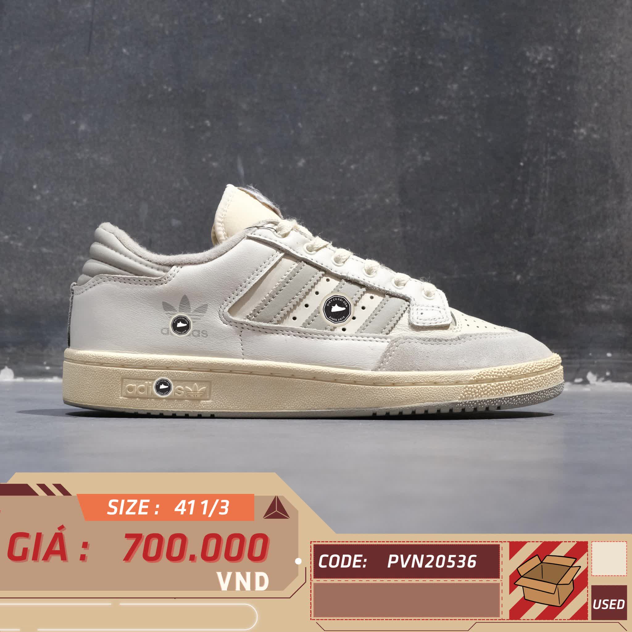 Adidas Originals Centennial 85 Low Cloud White Grey GX2213 SIZE 41 1/3 GIÀY 2HAND CHÍNH HÃNG PVN20536