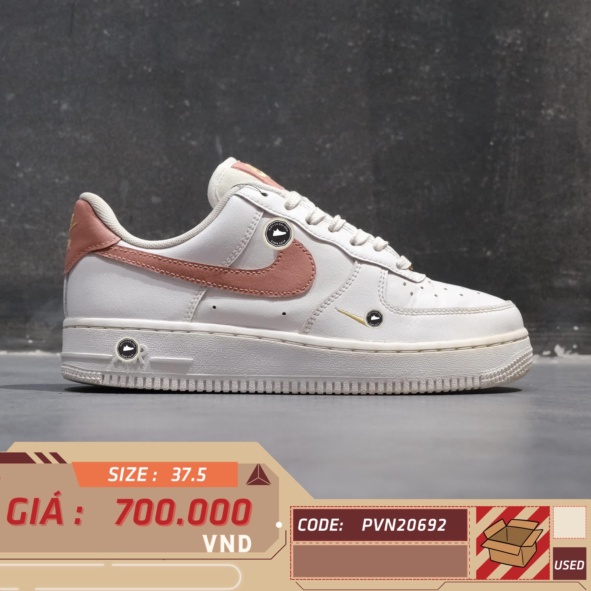 GIÀY NIKE AIR FORCE 1 LOW '07 ESSENTIAL 'WHITE RUST PINK' CZ0270 103 SIZE 37.5 GIÀY 2HAND CHÍNH HÃNG PVN20692