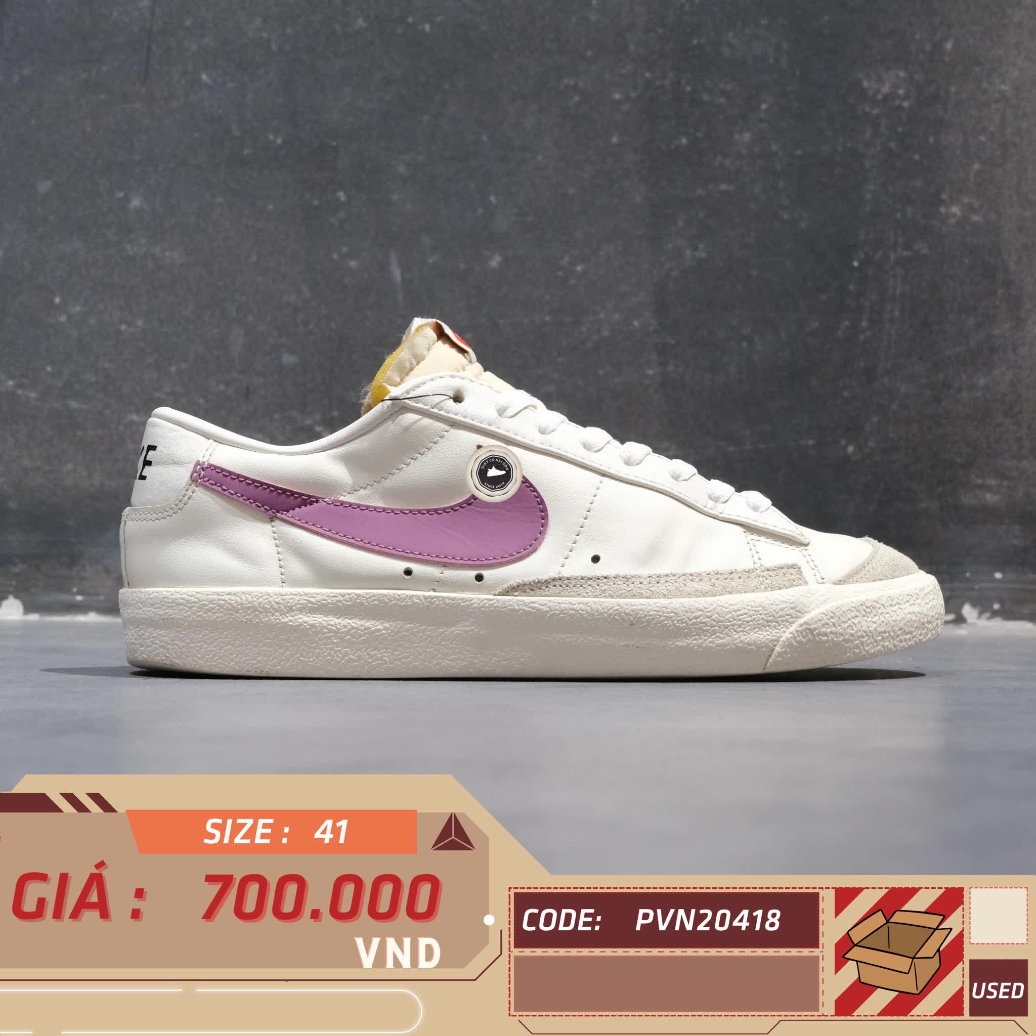 NIKE BLAZER LOW '77 VINTAGE 'SAIL MULTI' DA6364 106 SIZE 41 GIÀY 2HAND CHÍNH HÃNG PVN20418