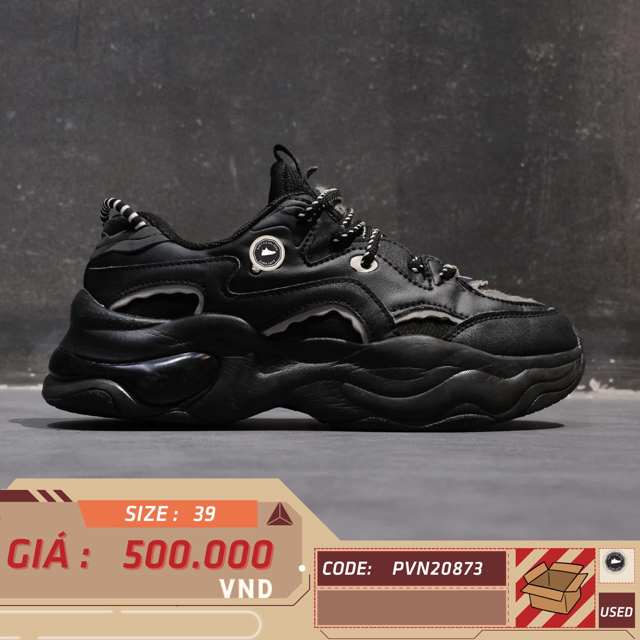 FILA FUSION Bubble Sneakers 'Black' T12W241302FBQ SIZE 39 GIÀY 2HAND CHÍNH HÃNG 20873