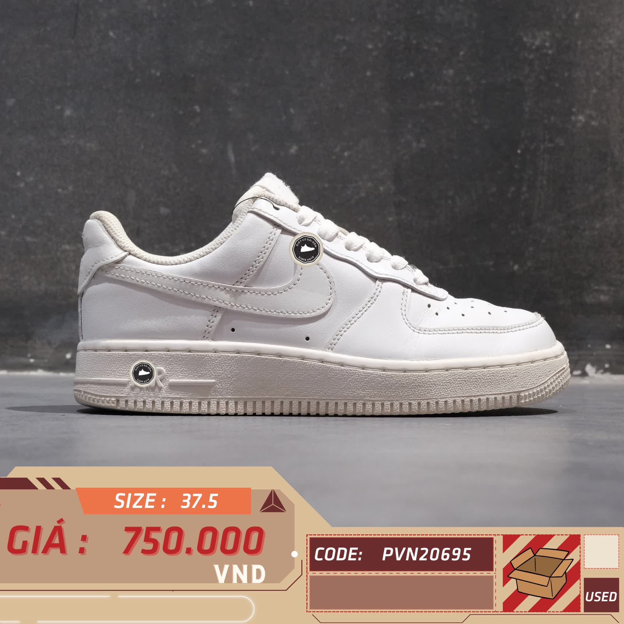 NIKE AIR FORCE 1 '07 LOW WHITE DD8959 100 SIZE 37.5 GIÀY 2HAND CHÍNH HÃNG PVN20695