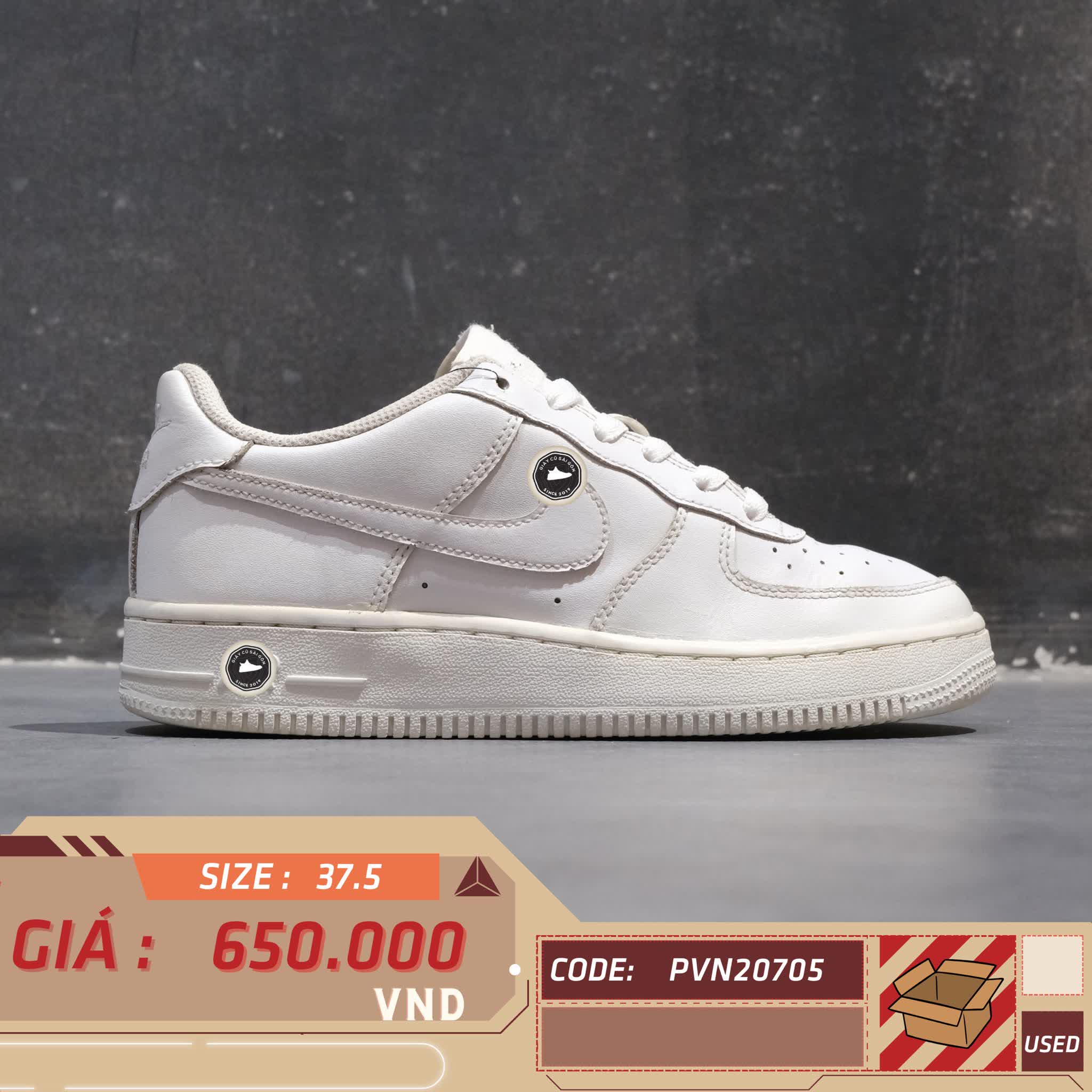 Nike Air Force 1 Low GS 'White' 314192 117 SIZE 37.5 GIÀY 2HAND CHÍNH HÃNG PVN20705