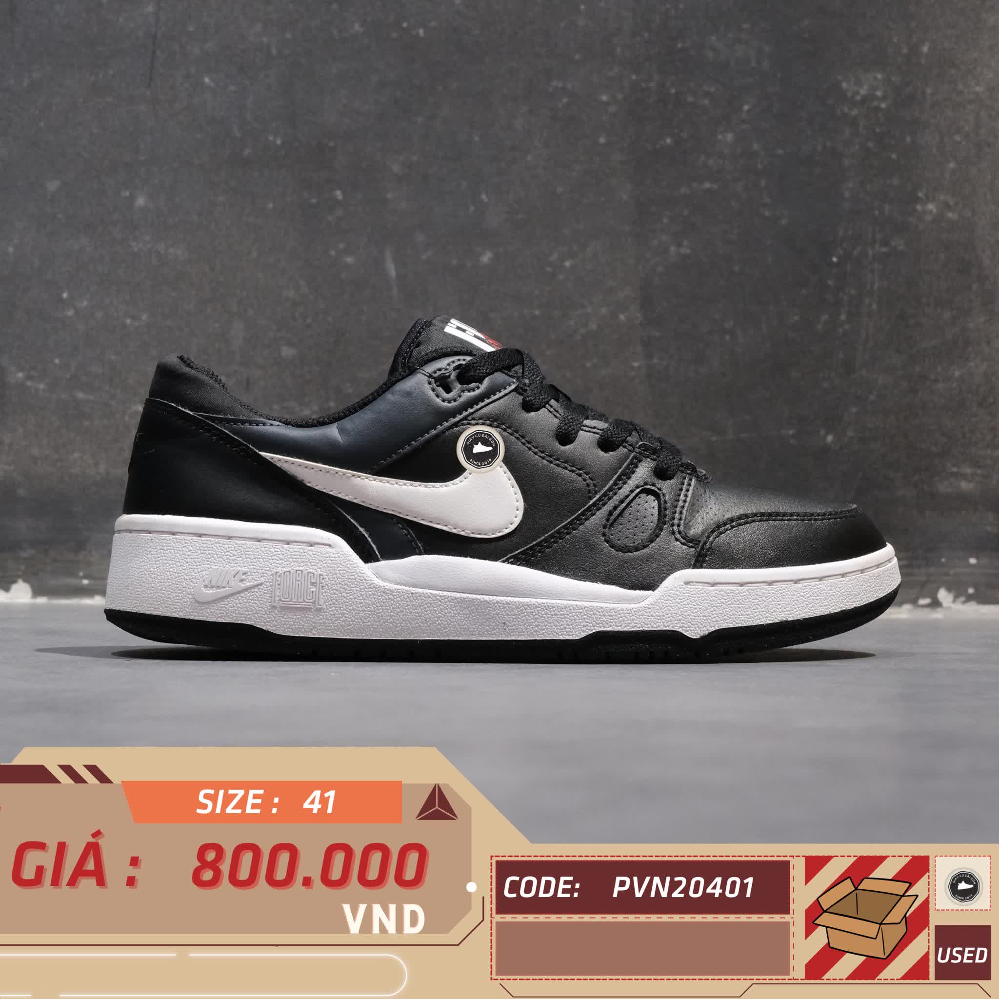 Nike Full Force Low Black White FB1362 001 SIZE 41 GIÀY 2HAND CHÍNH HÃNG PVN20401