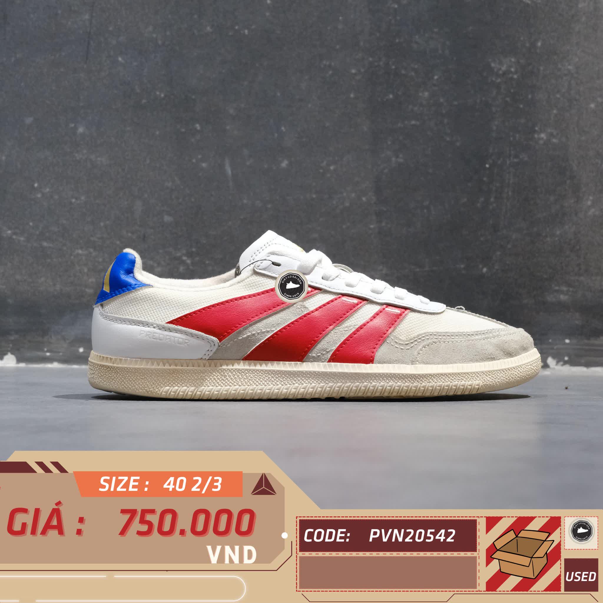 ADIDAS PREDATOR 24 LEAGUE LOW FREESTYLE 'WHITE SCARLET ROYAL' IG8974 x SESAME STREET x JF FZ5959 SIZE 40 2/3 GIÀY 2HAND CHÍNH HÃNG  PVN20542