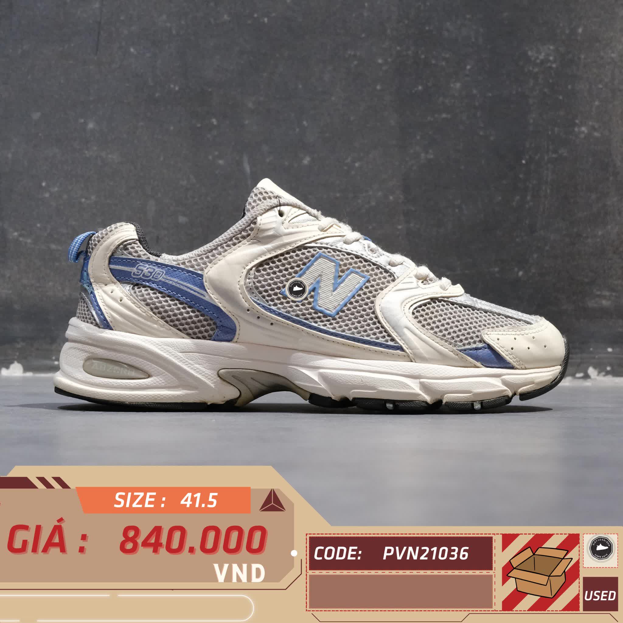 NEW BALANCE 530 'RAIN CLOUD SUMMER FOG' MR530RC SIZE 41.5 GIÀY 2HAND CHÍNH HÃNG PVN21036