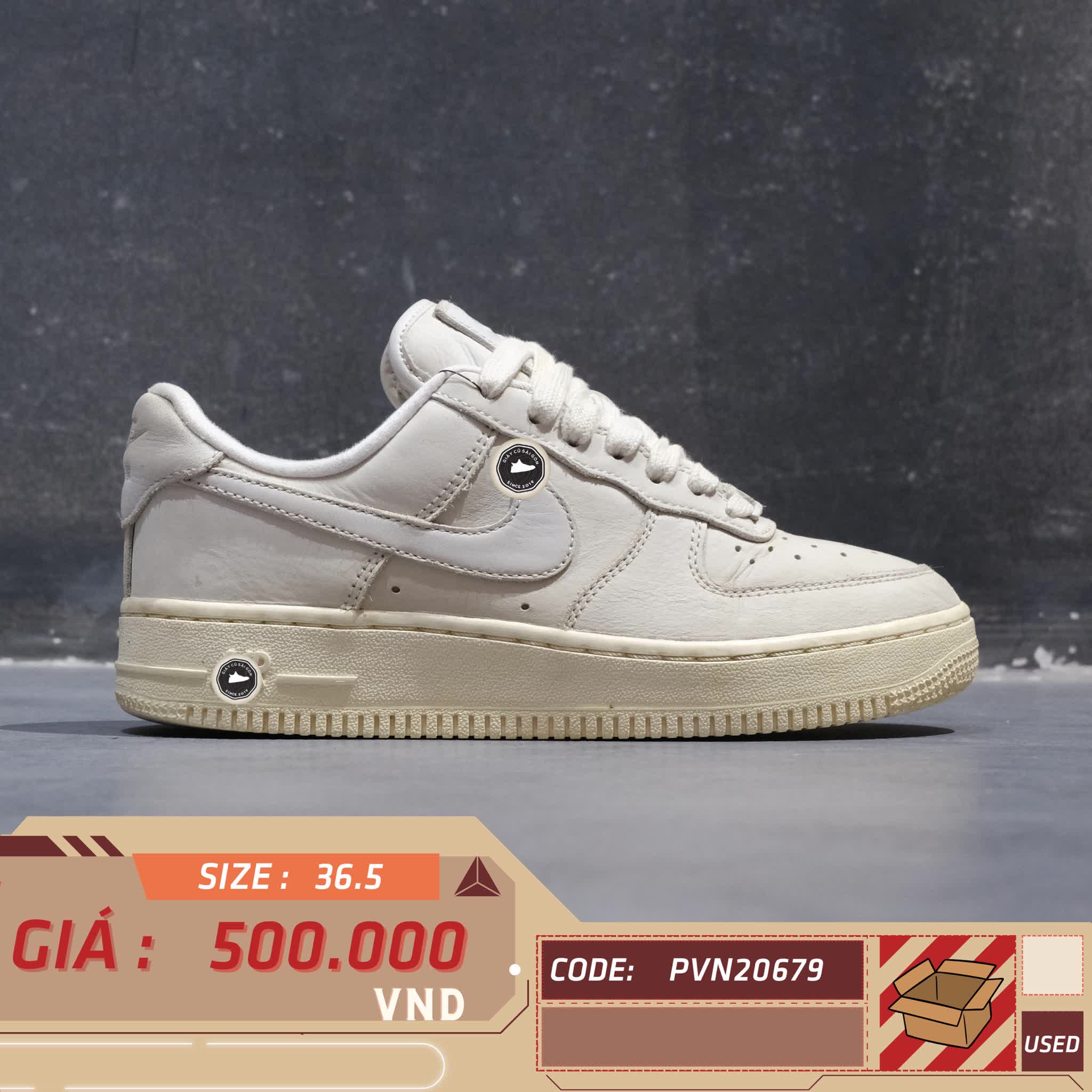 NIKE WMNS AIR FORCE 1 LOW PRM MF 'SUMMIT WHITE' DR9503 100 SIZE 36.5 GIÀY 2HAND CHÍNH HÃNG PVN20679
