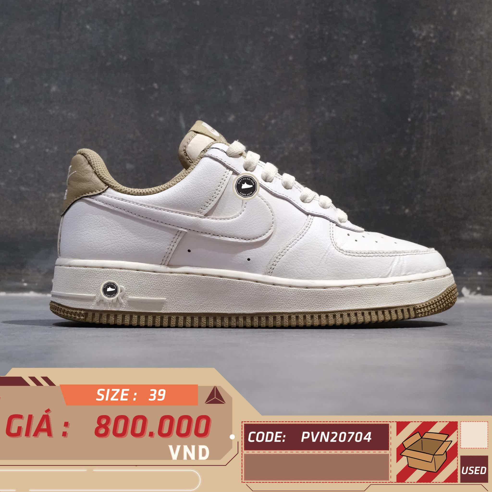 NIKE AIR FORCE 1 LOW WHITE TAUPE DR9867 100 SIZE 39 GIÀY 2HAND CHÍNH HÃNG PVN20704
