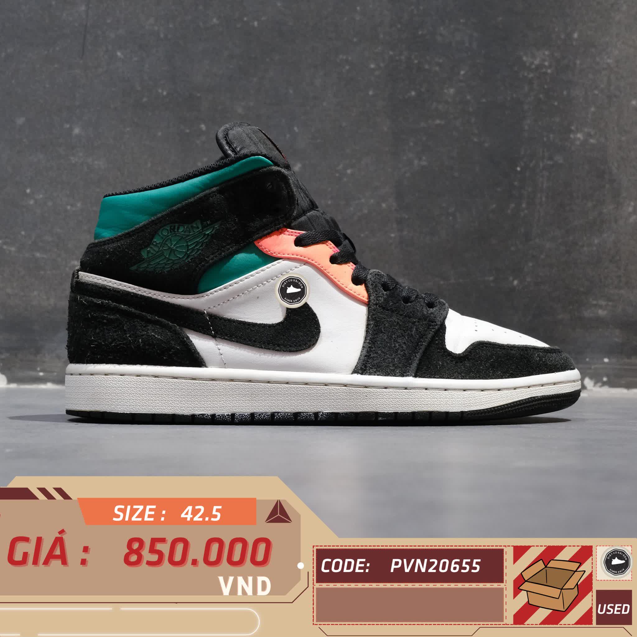 AIR JORDAN 1 MID SE 'SOUTH BEACH' 852542 116 SIZE 42.5 GIÀY 2HAND CHÍNH HÃNG PVN20655