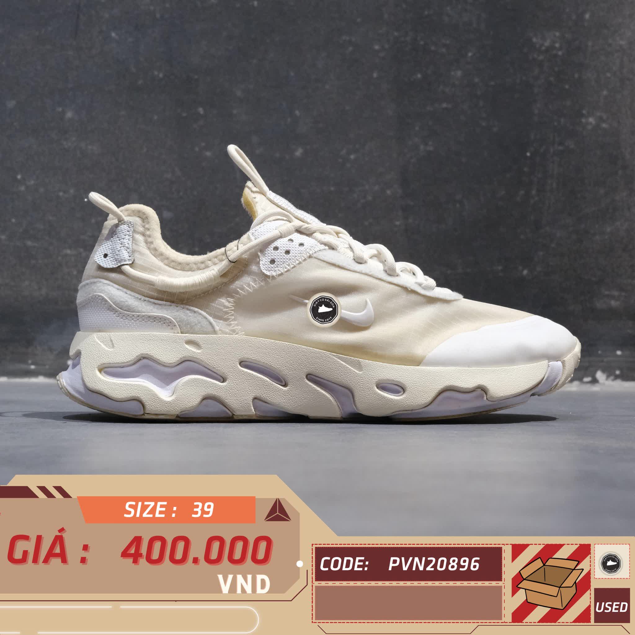 Nike React Live 'White Pure Platinum' CV1772 101 SIZE 39 GIÀY 2HAND CHÍNH HÃNG PVN20896