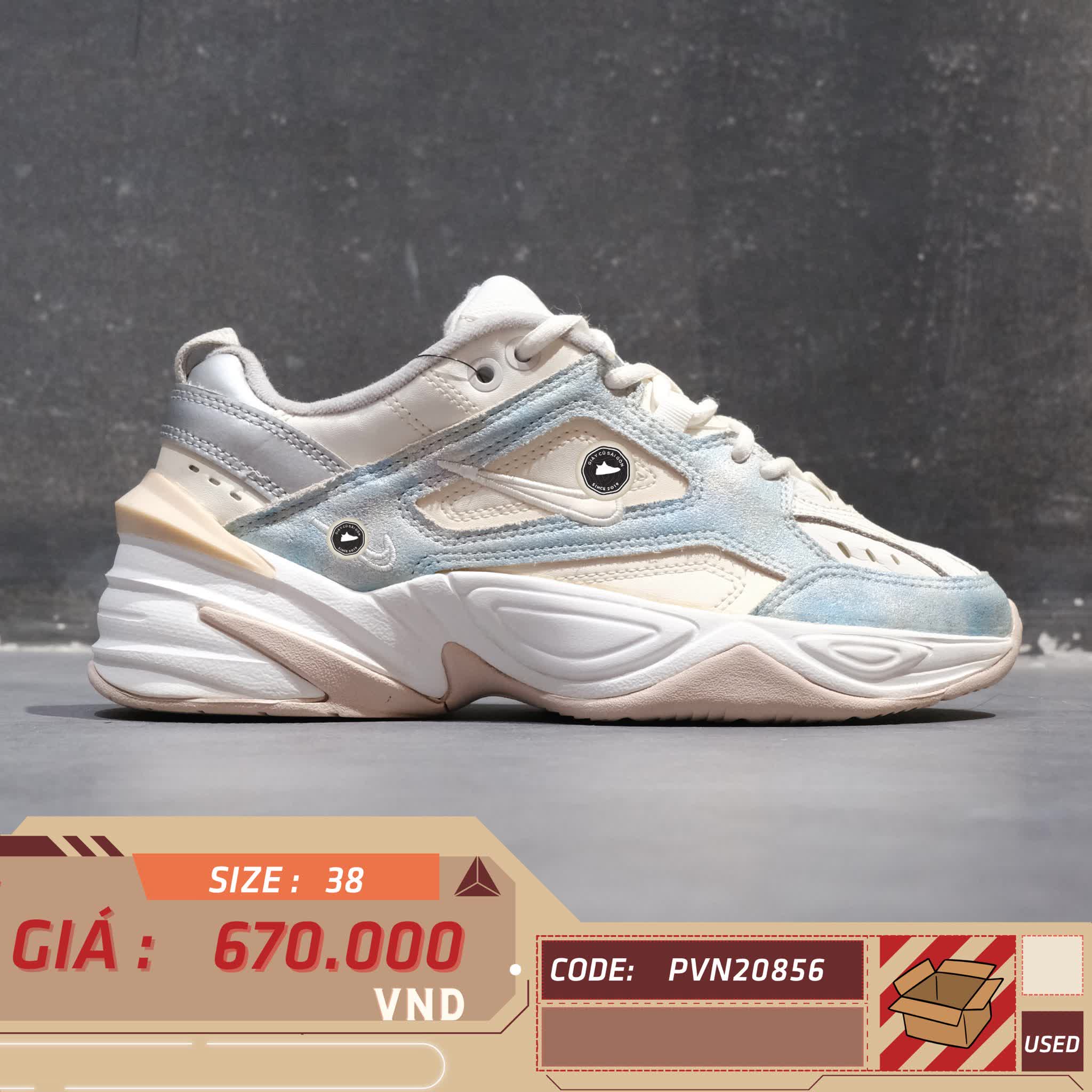 NIKE WMNS M2K TEKNO 'IRIDESCENT' AO3108 103 SIZE 38 GIÀY 2HAND CHÍNH HÃNG PVN20856