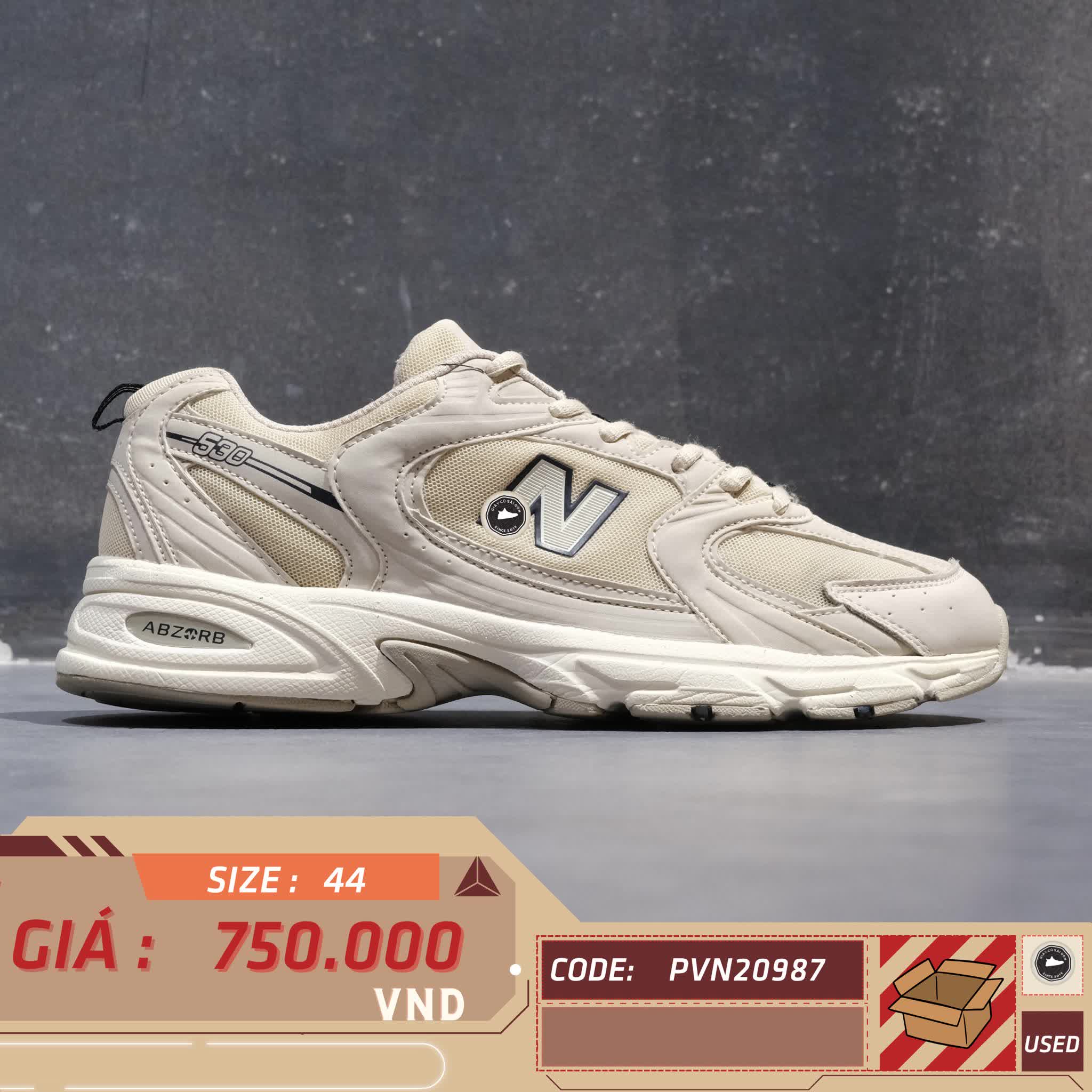 New Balance 530 Ivory MR530SH SIZE 44 GIÀY 2HAND CHÍNH HÃNG PVN20987
