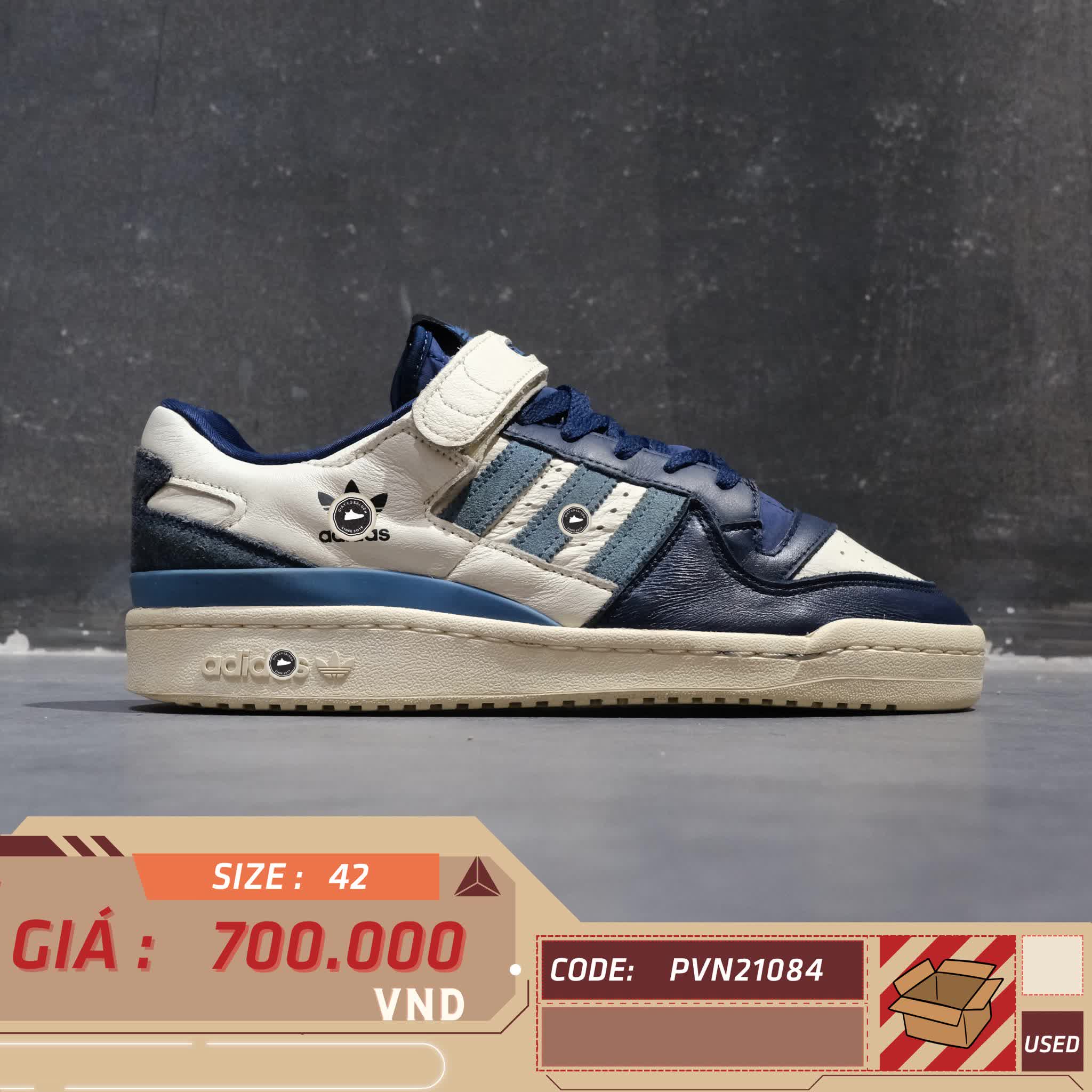 ADIDAS ORIGINALS FORUM 84 LOW 'WHITE DARK BLUE' GX2162 SIZE 42 GIÀY 2HAND CHÍNH HÃNG PVN21084