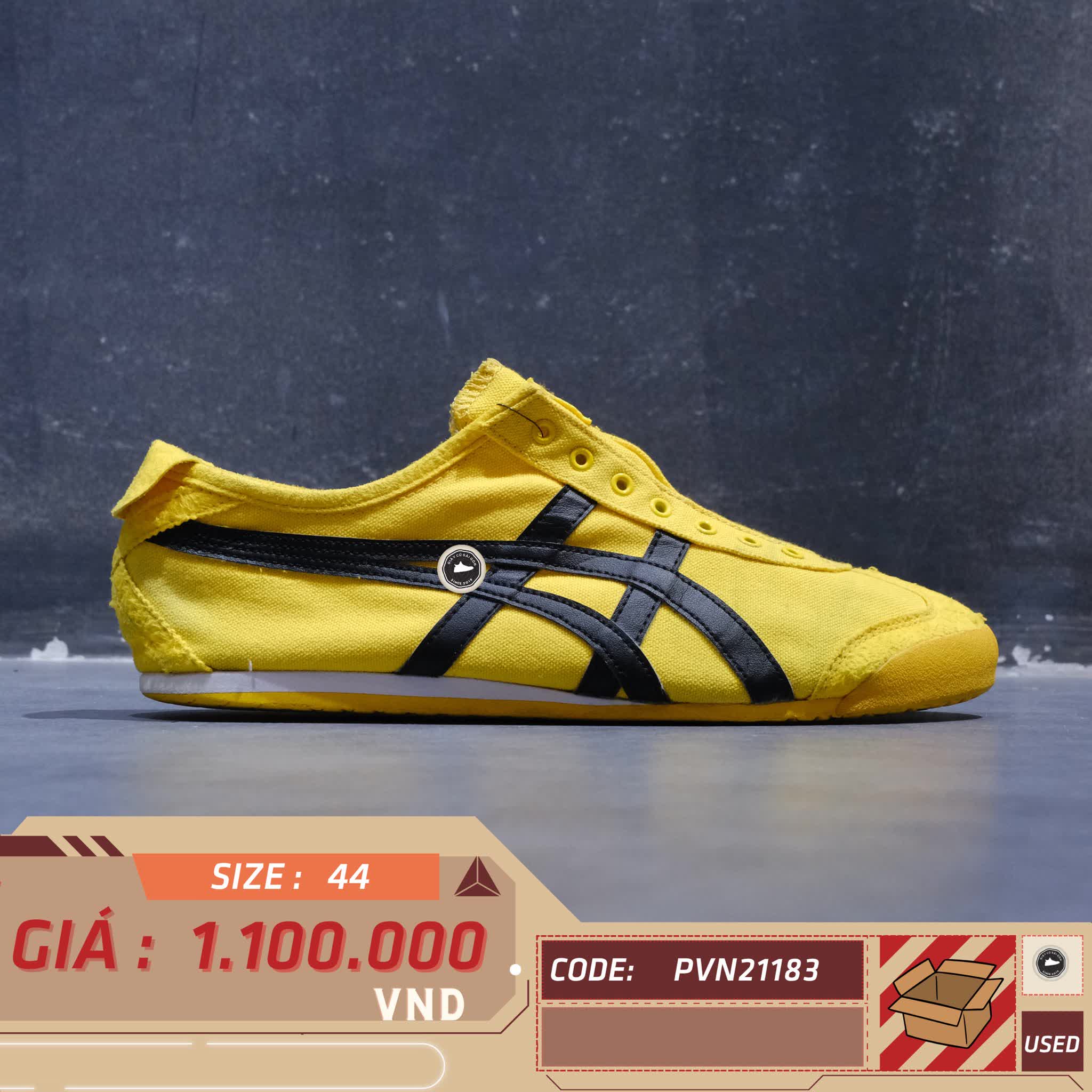 ONITSUKA TIGER MEXICO 66 SLIP-ON Yellow/Black 1183A746 SIZE 44 GIÀY 2HAND CHÍNH HÃNG PVN21183