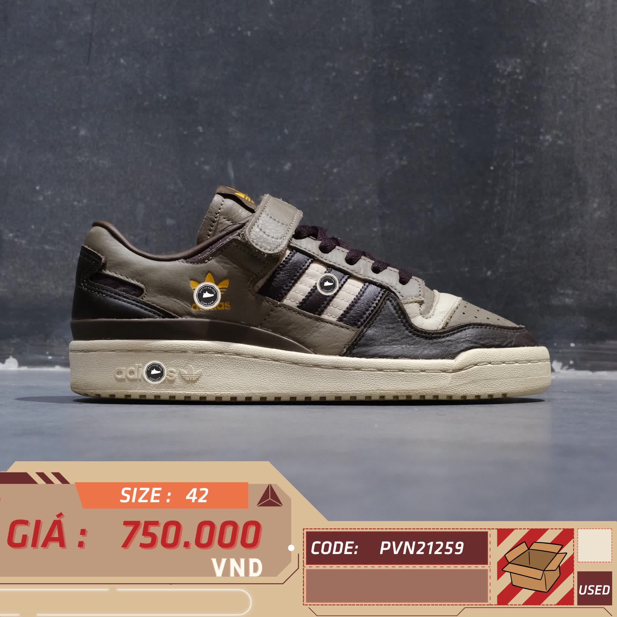 ADIDAS ORIGINALS FORUM 84 'BROWN' HQ6937 SIZE 42 GIÀY 2HAND CHÍNH HÃNG PVN21259