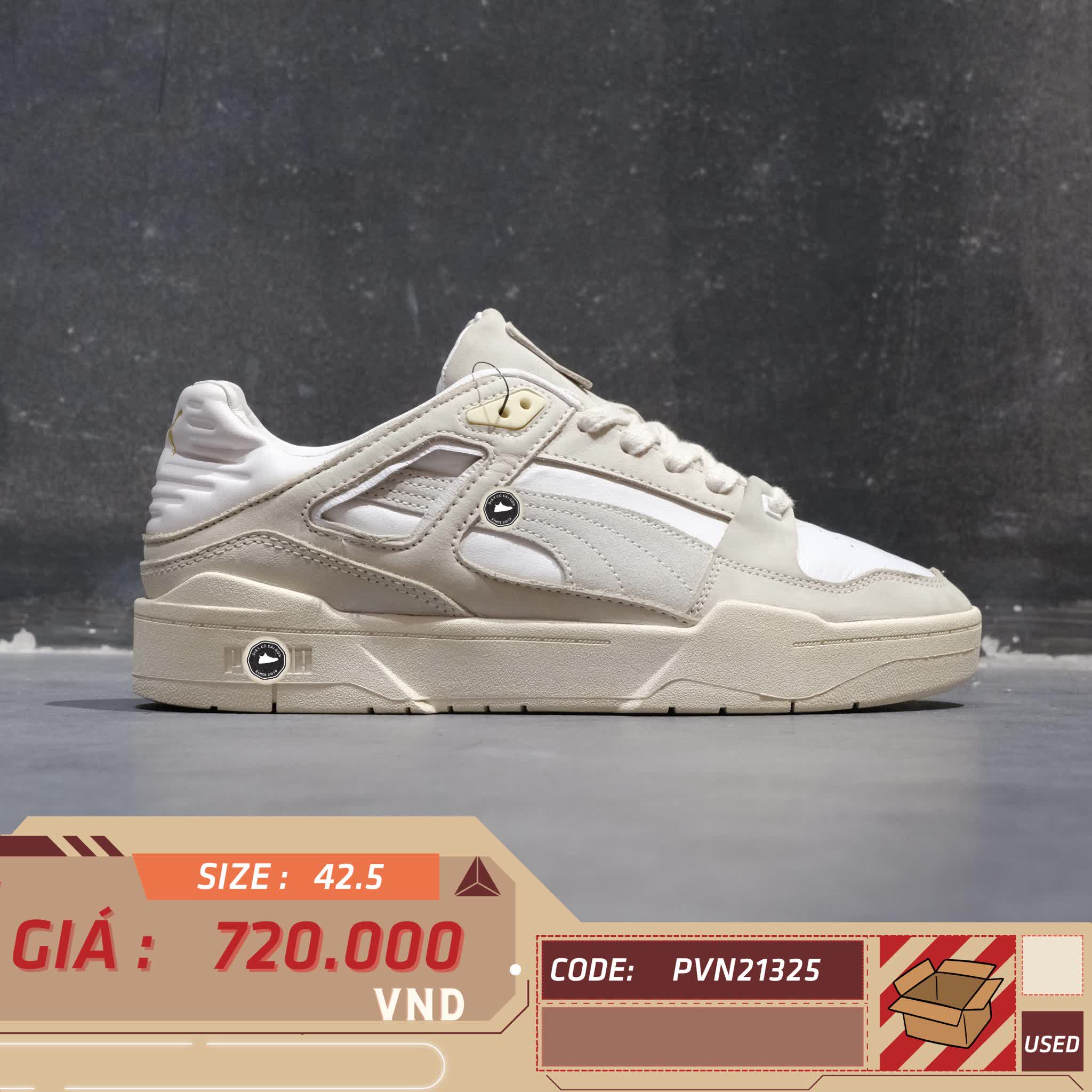 PUMA Slipstream Invdr Lux 'Cream White' 387550-01 SIZE 42.5 GIÀY 2HAND CHÍNH HÃNG PVN21325