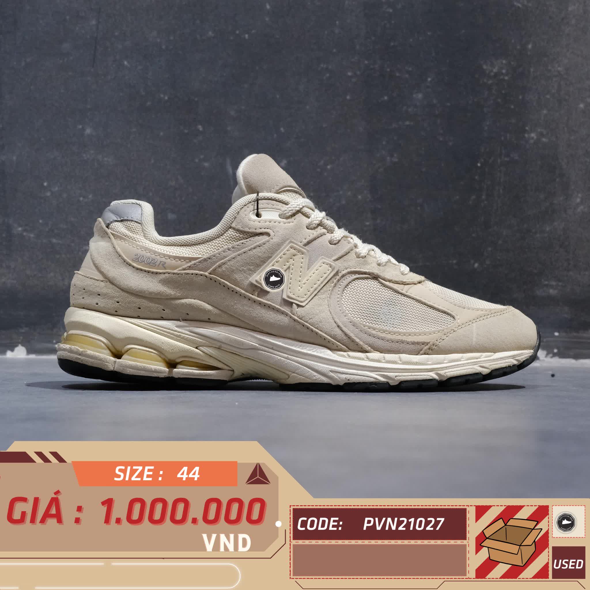 NEW BALANCE 2002R CALM TAUPE M2002RCC SIZE 44 GIÀY 2HAND CHÍNH HÃNG PVN21027