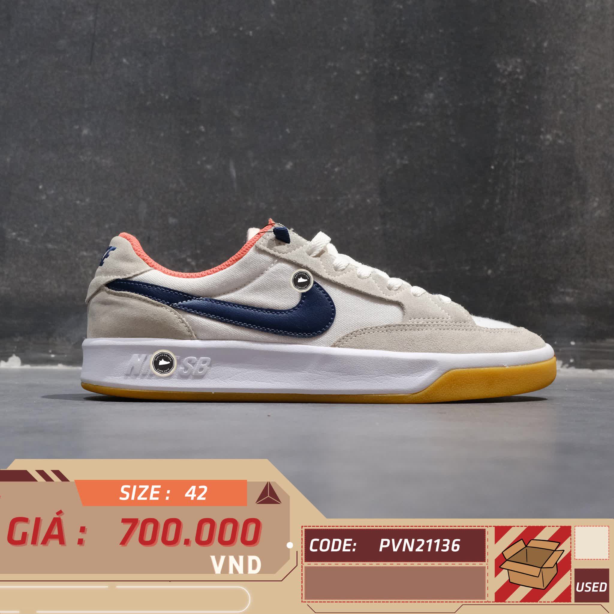 NIKE SB ADVERSARY PREMIUM 'TURF ORANGE GUM LIGHT BROWN' CW7456 102 SIZE 42 GIÀY 2HAND CHÍNH HÃNG PVN21136