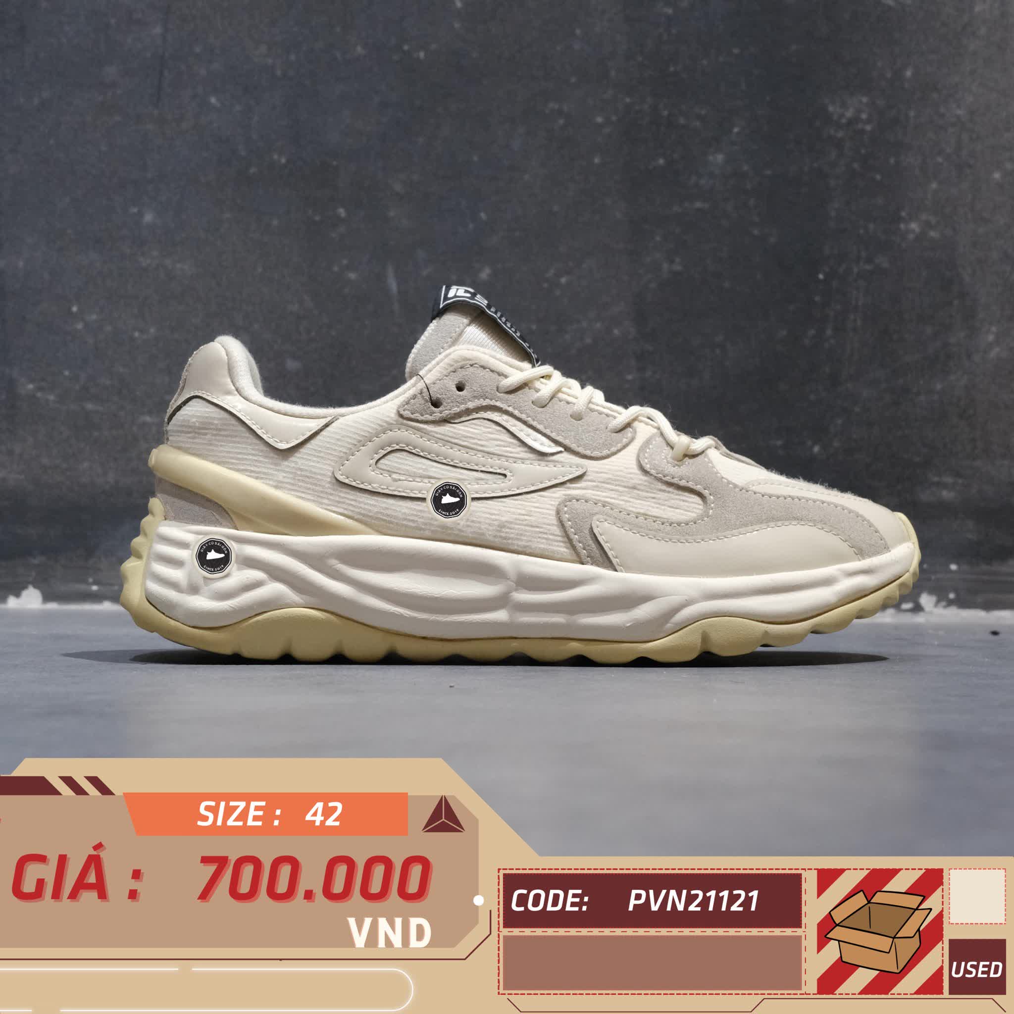 FILA Terra 'Creamwhite Gray' F12W144159FVI SIZE 42 GIÀY 2HAND CHÍNH HÃNG PVN21121