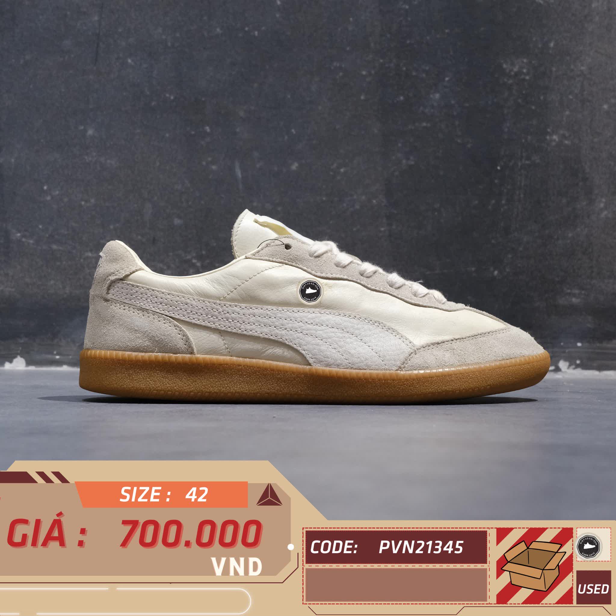 Puma Liga Leather Beige 364597 01 SIZE 42 GIÀY 2HAND CHÍNH HÃNG PVN21345