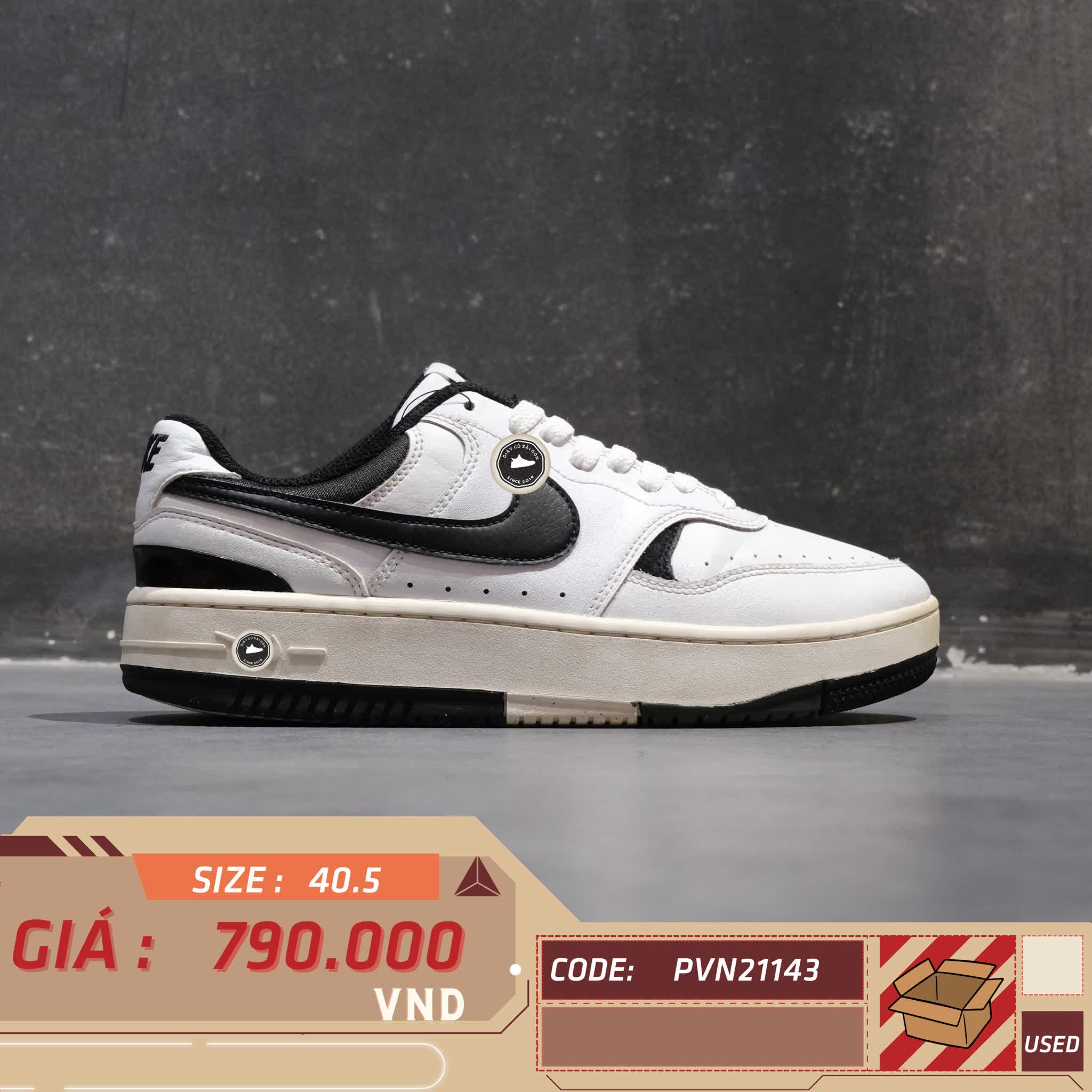 Nike Gamma Force White Black DX9176 100 SIZE 40.5 GIÀY 2HAND CHÍNH HÃNG PVN21143