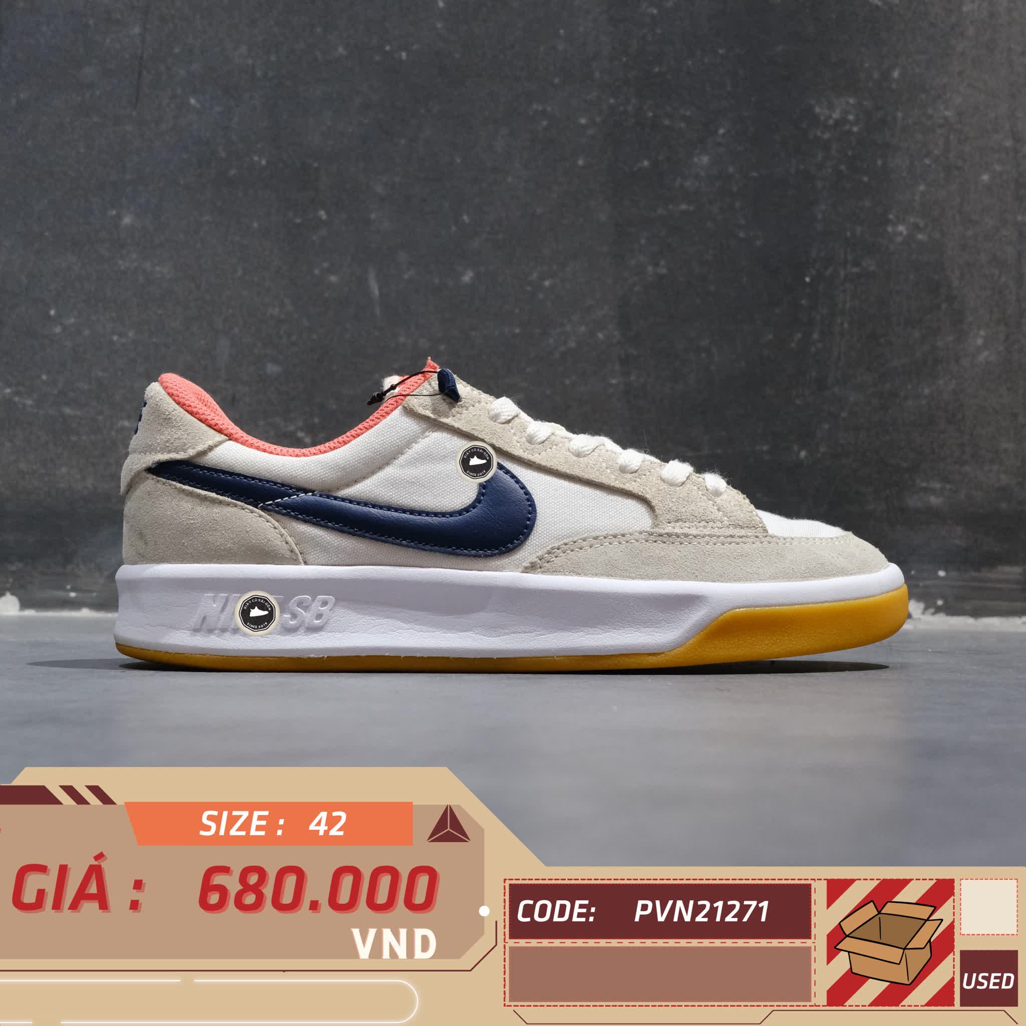 Nike SB Adversary Premium 'Turf Orange Gum Light Brown' CW7456 102 SIZE 42 GIÀY 2HAND CHÍNH HÃNG PVN21271