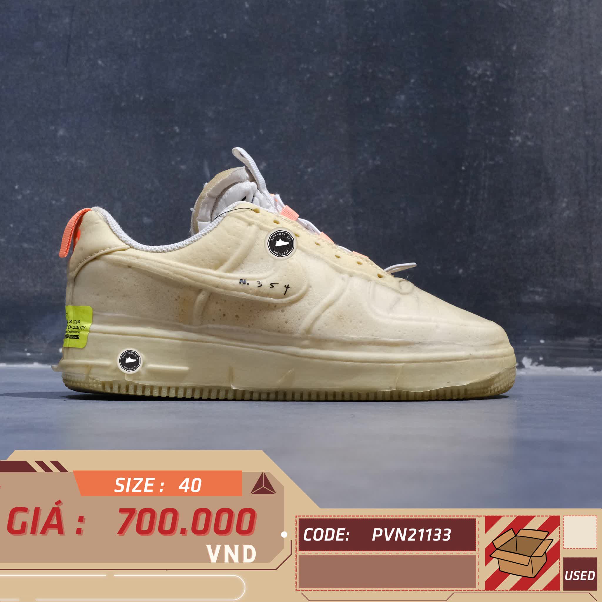 NIKE AIR FORCE 1 LOW EXPERIMENTAL SAIL CV1754 100 SIZE 40 GIÀY 2HAND CHÍNH HÃNG PVN21133
