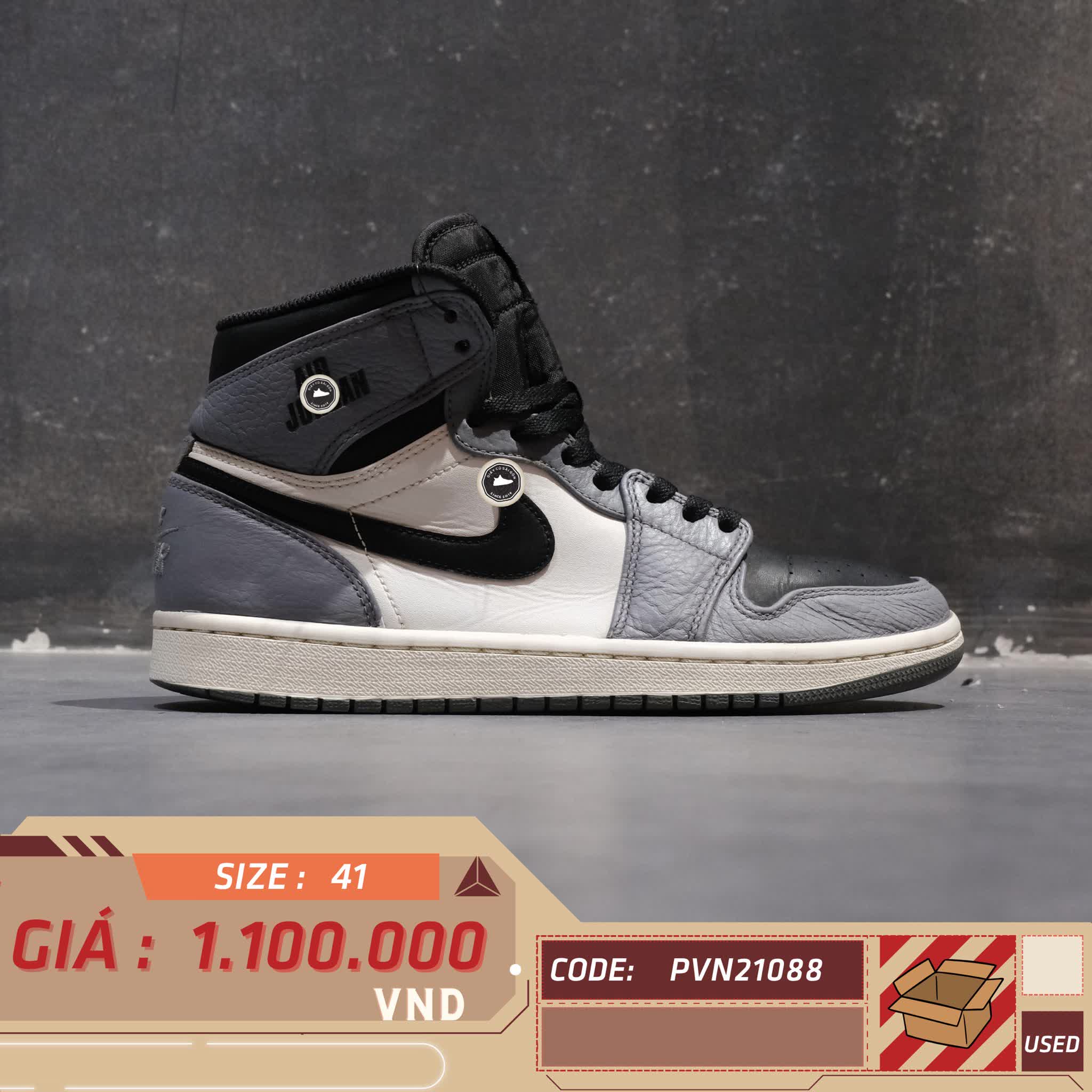 JORDAN 1 RETRO HIGH 'RARE AIR - COOL GREY' 332550 024 SIZE 41 GIÀY 2HAND CHÍNH HÃNG PVN21088