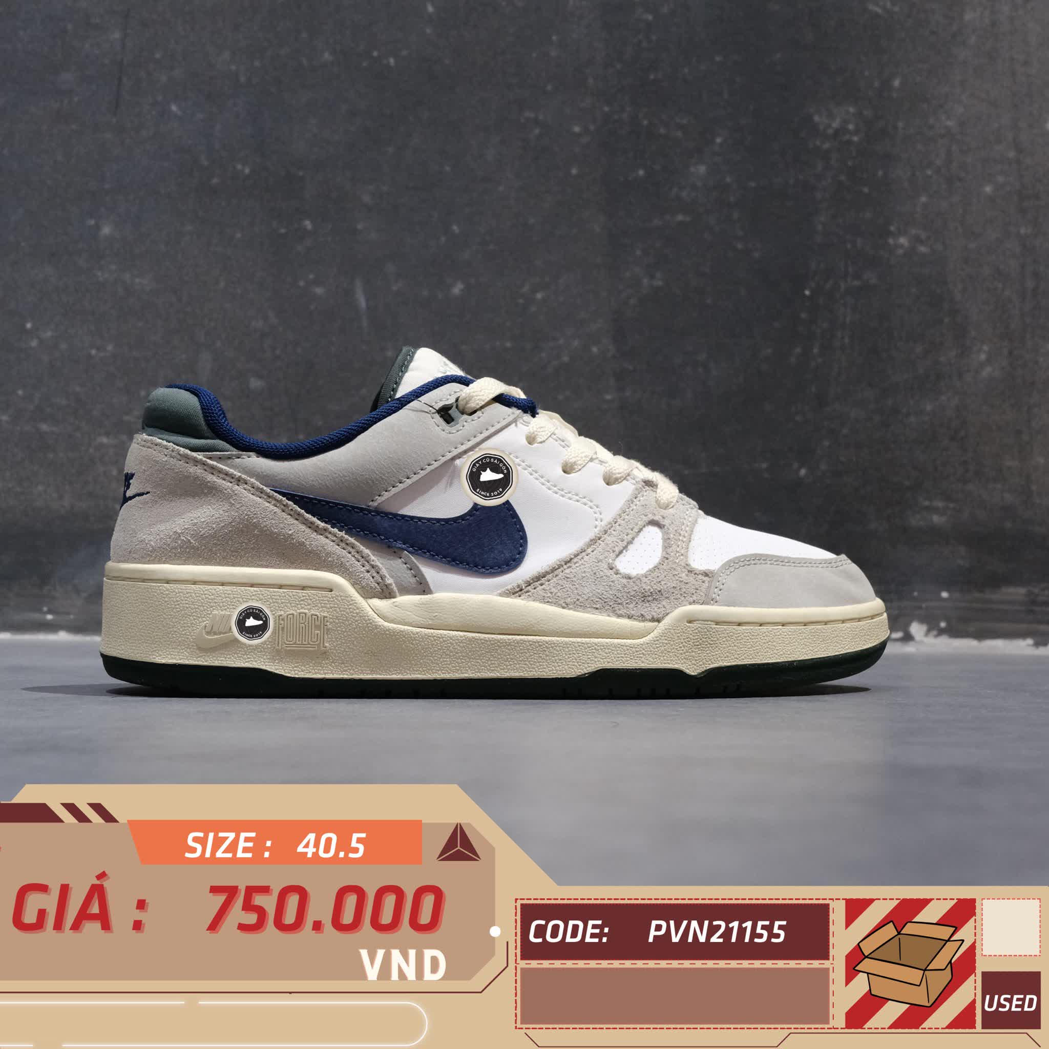 Nike Full Force Low White Grey FZ3595 100 SIZE 40.5 GIÀY 2HAND CHÍNH HÃNG PVN21155