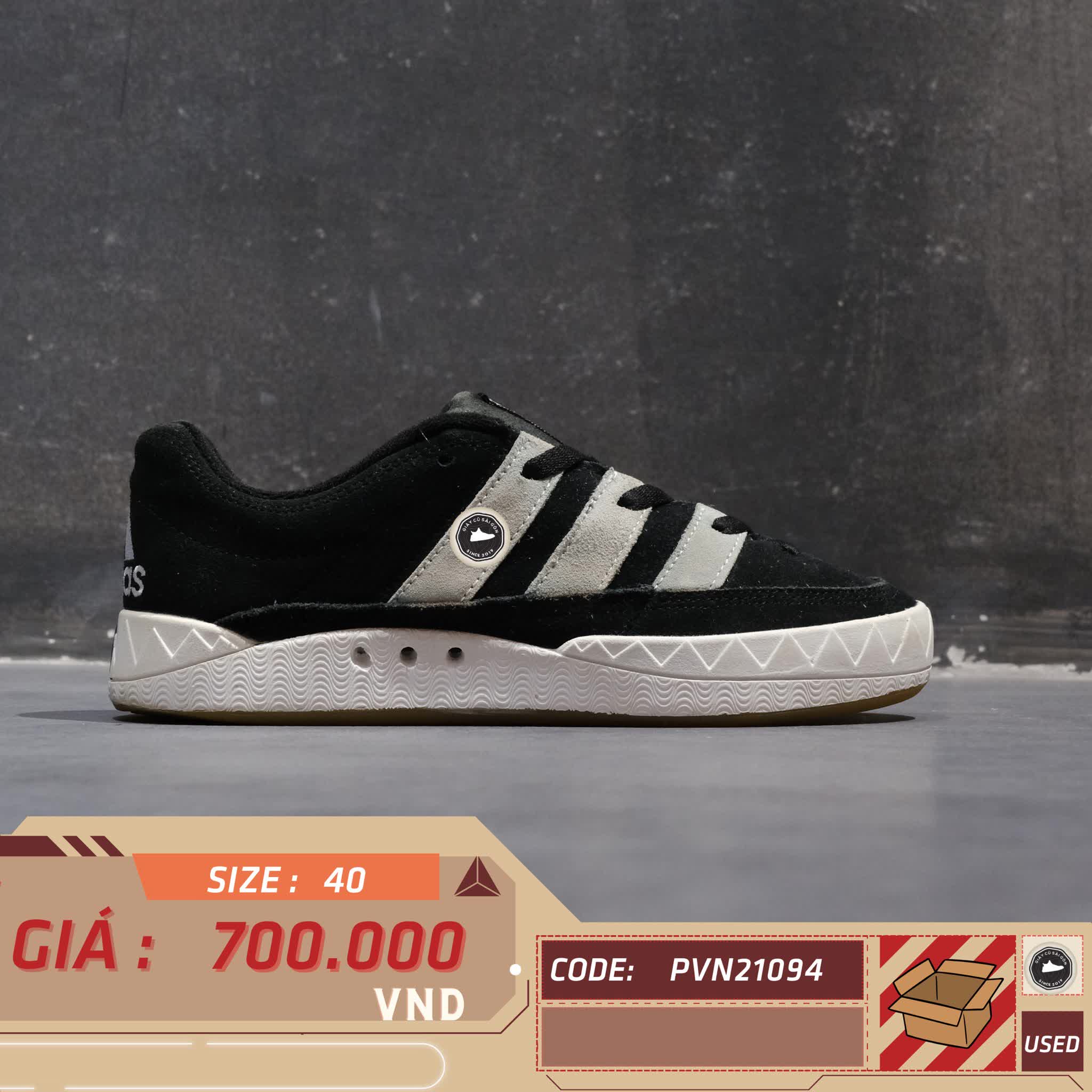 ADIDAS ADIMATIC CORE BLACK CRYSTAL WHITE GY5274 SIZE 40 GIÀY 2HAND CHÍNH HÃNG PVN21094