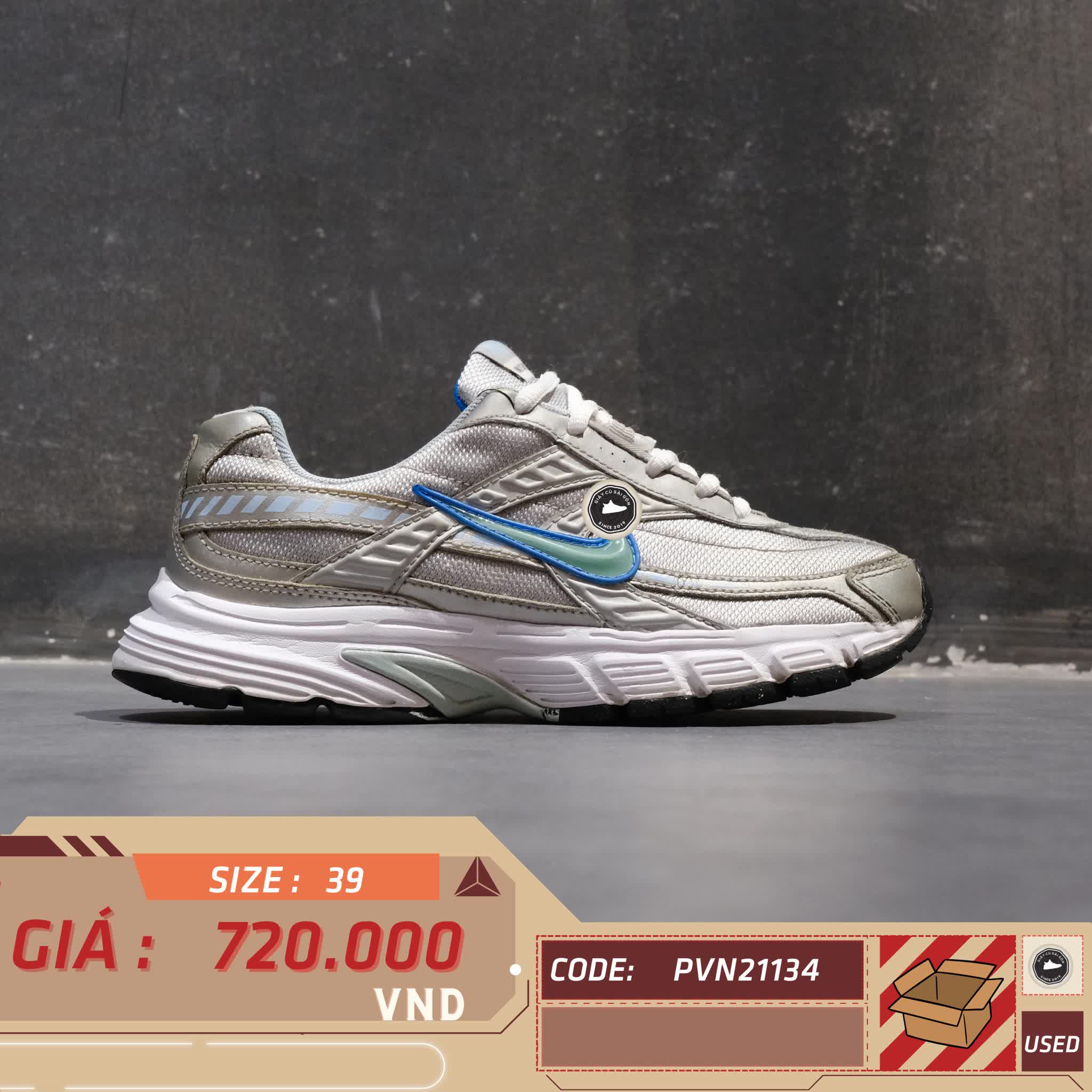 NIKE Initiator 'Metallic Silver Ice Blue' 394053 001 SIZE 39 GIÀY 2HAND CHÍNH HÃNG PVN21134