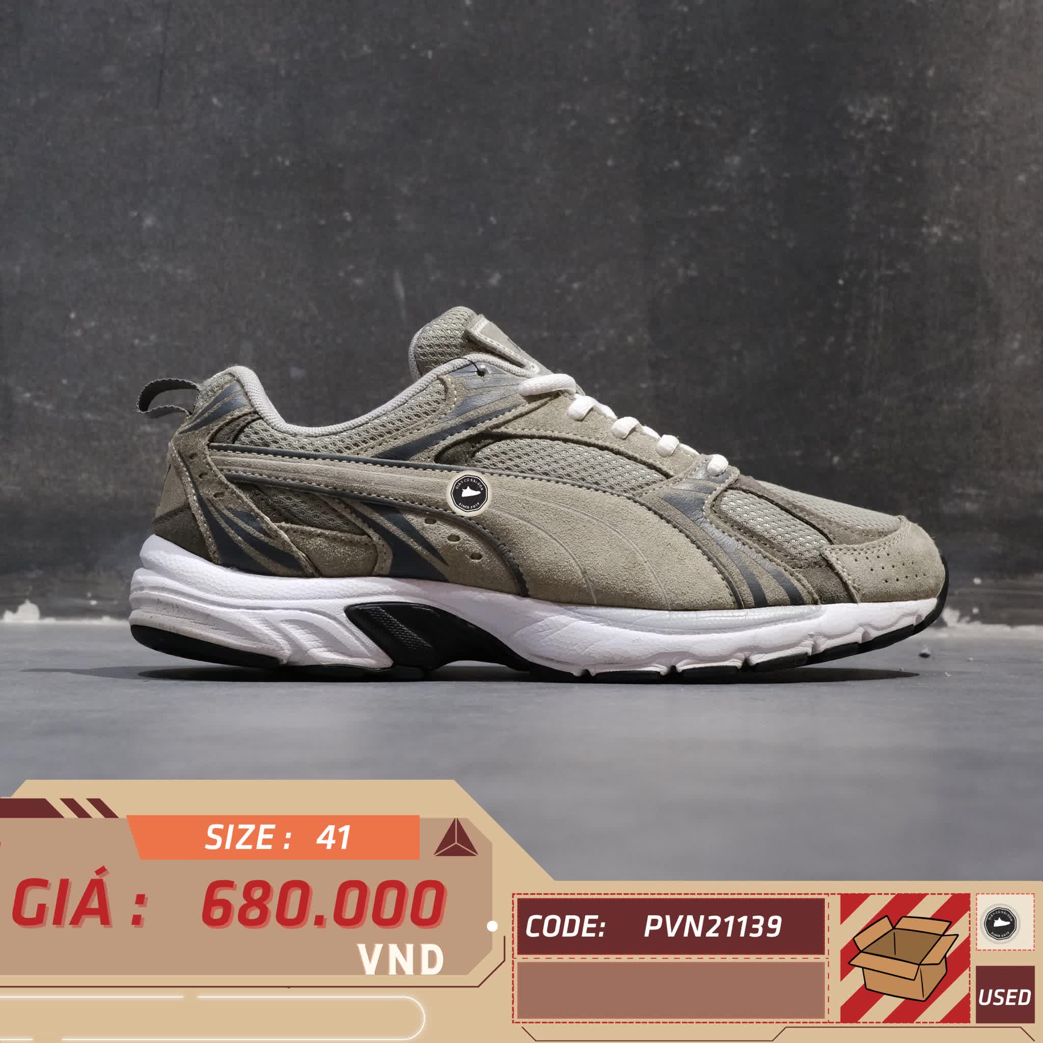 PUMA Milenio SD 'Grey' 391151-01 SIZE 41 GIÀY 2HAND CHÍNH HÃNG PVN21139