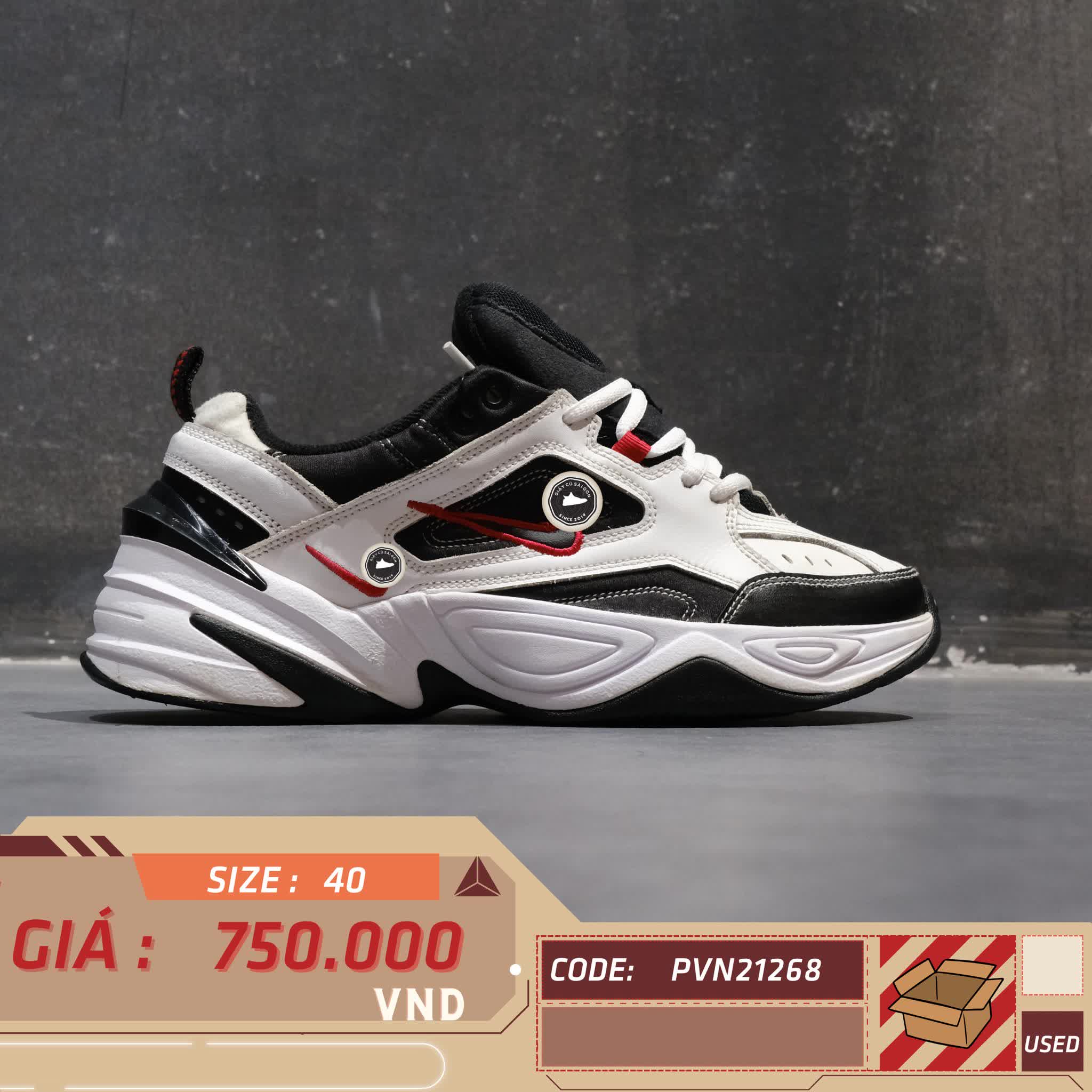 Nike M2K Tekno White/Black-University Red AV4789 104 SIZE 40 GIÀY 2HAND CHÍNH HÃNG PVN21268