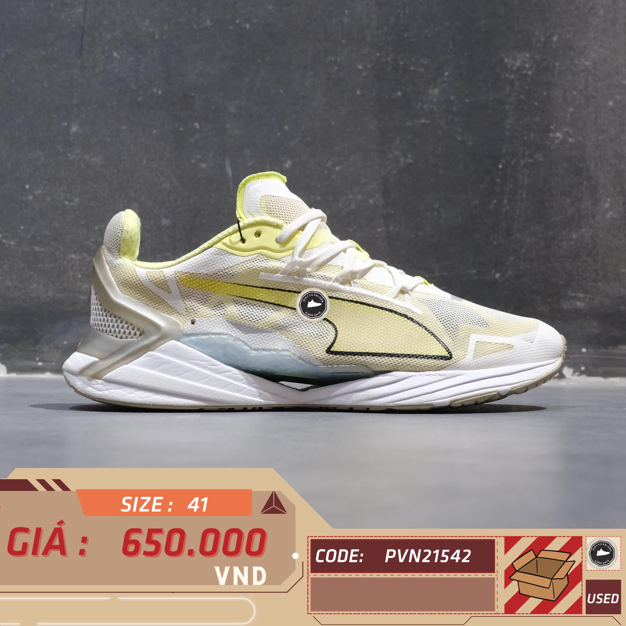 PUMA UltraRide Men's Running Shoes White Fizzy Yellow 193753 02 SIZE 41 GIÀY 2HAND CHÍNH HÃNG PVN21542