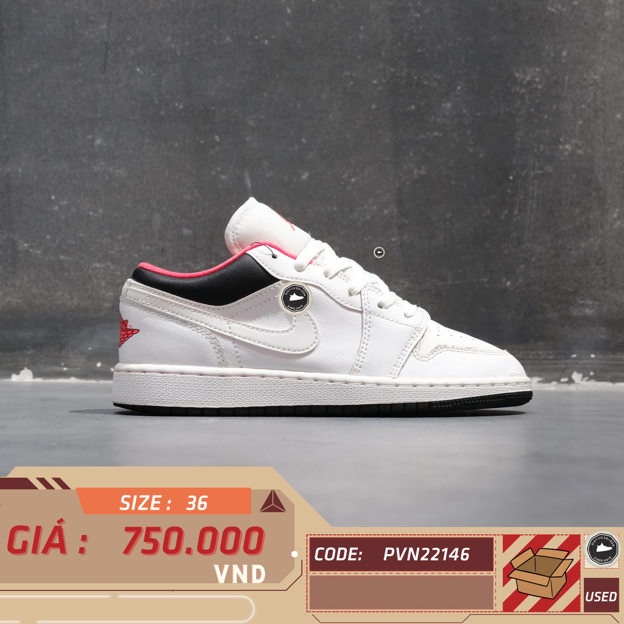 AIR JORDAN 1 LOW GS 'CHICAGO HOME' 553560 160 SIZE 36 GIÀY 2HAND CHÍNH HÃNG PVN22146