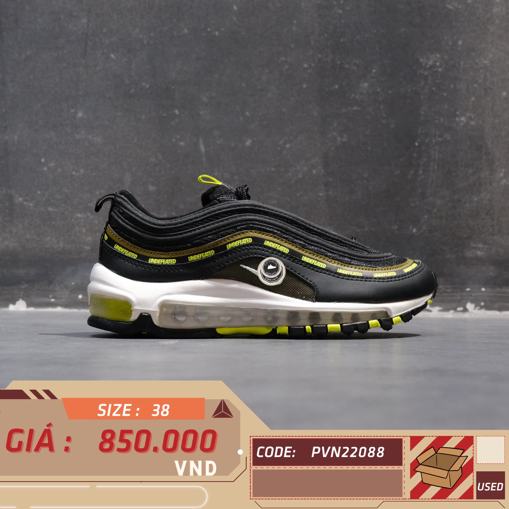 Nike Air Max 97 Undefeated Black Volt DC4830 001 SIZE 38 GIÀY 2HAND CHÍNH HÃNG PVN22088