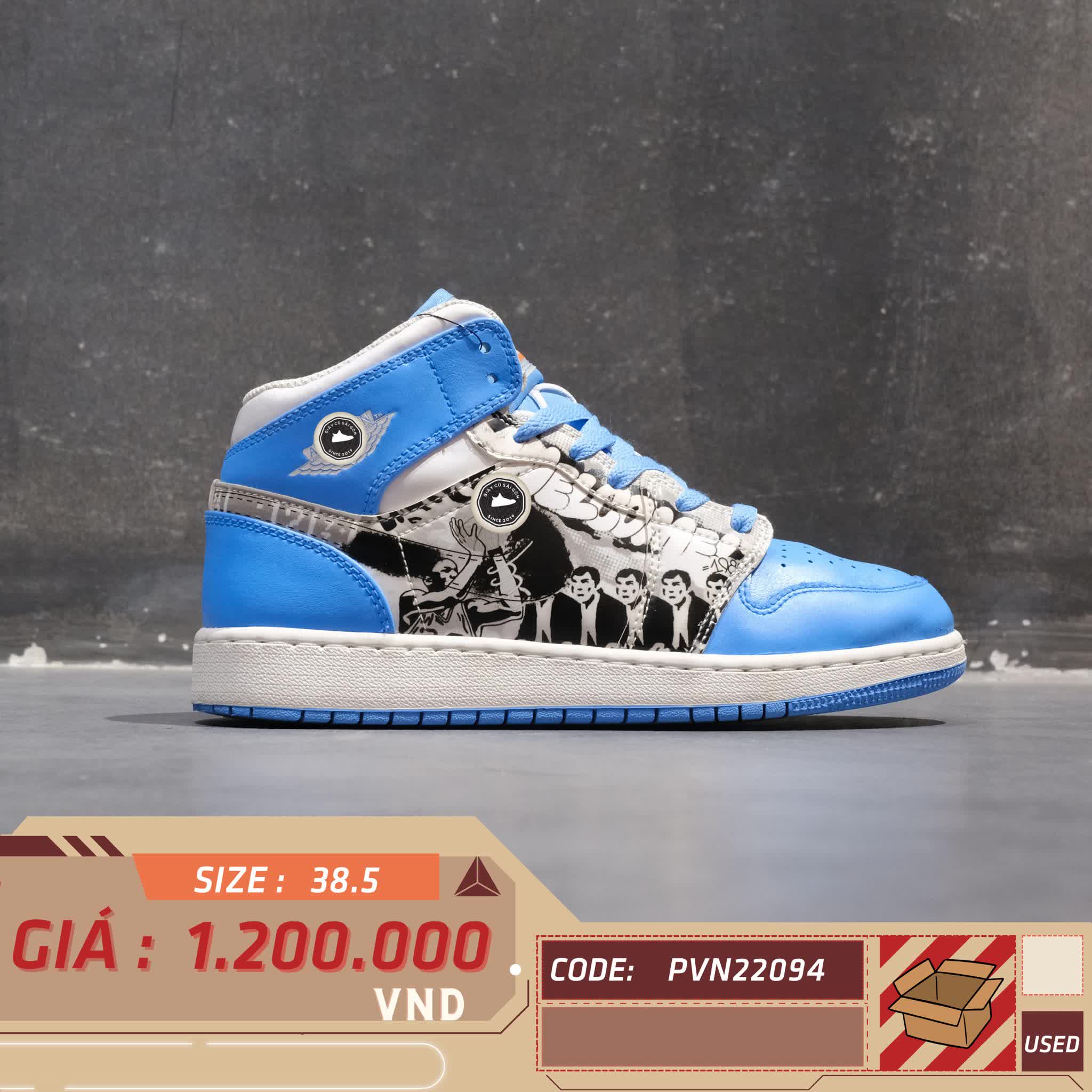 AIR JORDAN 1 MID GS 'GAME WINNER' DR6492 100 SIZE 38.5 GIÀY 2HAND CHÍNH HÃNG PVN22094