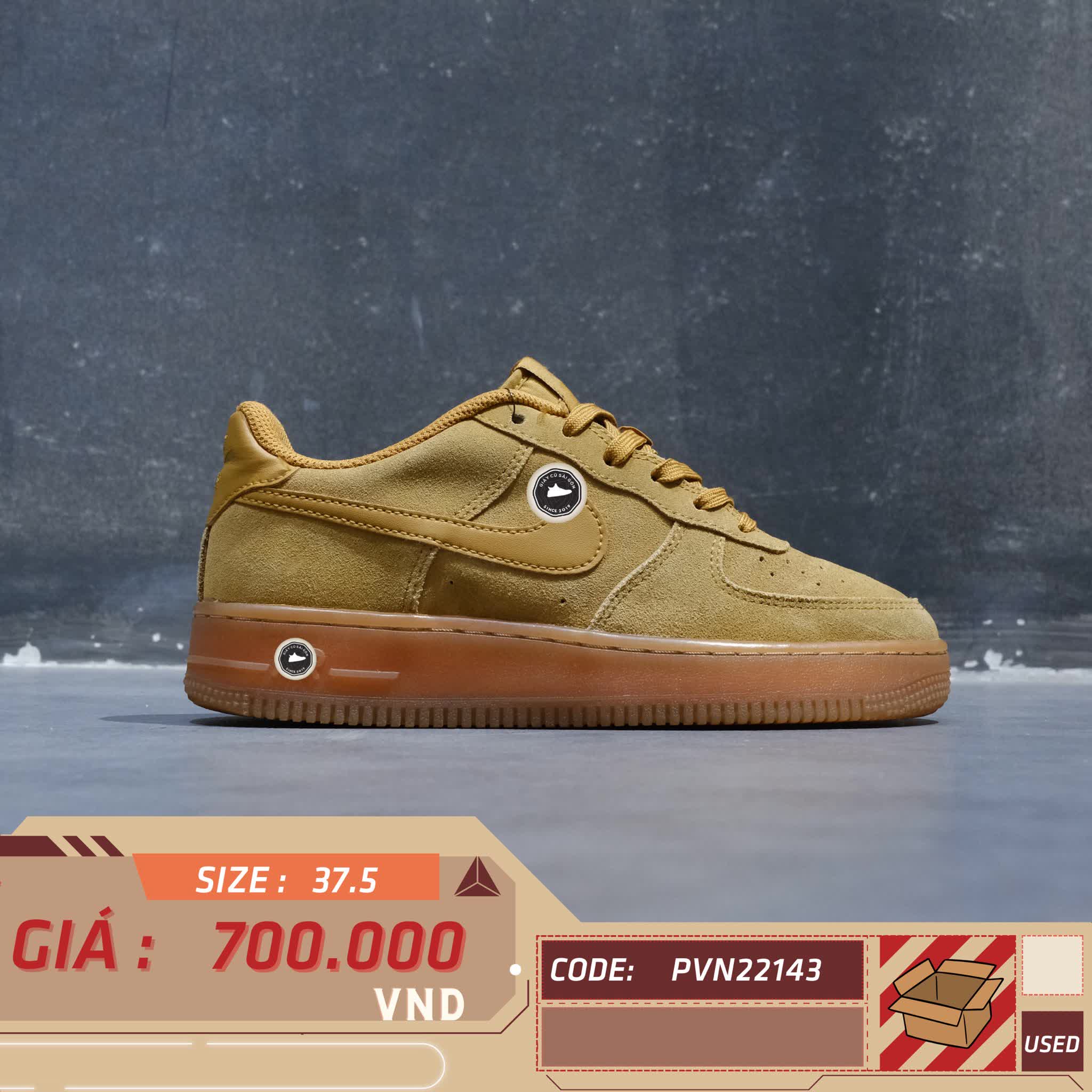 NIKE AIR FORCE 1 LV8 3 GS 'WHEAT' BQ5485 700 SIZE 37.5 GIÀY 2HAND CHÍNH HÃNG PVN22143