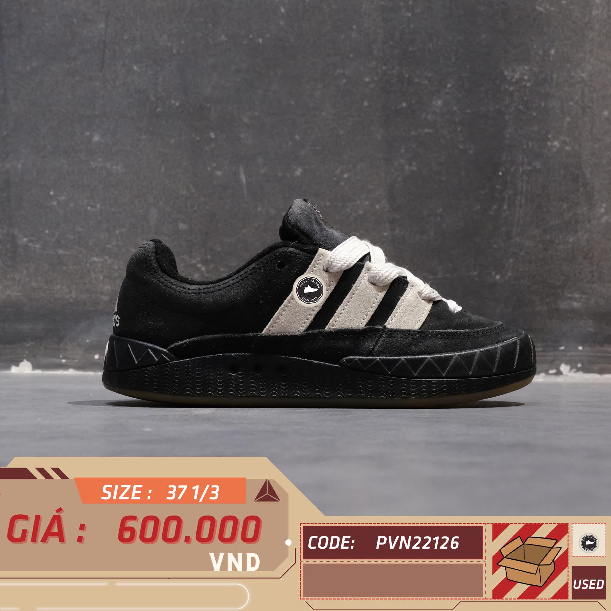 Adidas Adimatic Core Black Crystal White HQ6900 SIZE 37 1/3 GIÀY 2HAND CHÍNH HÃNG PVN22126