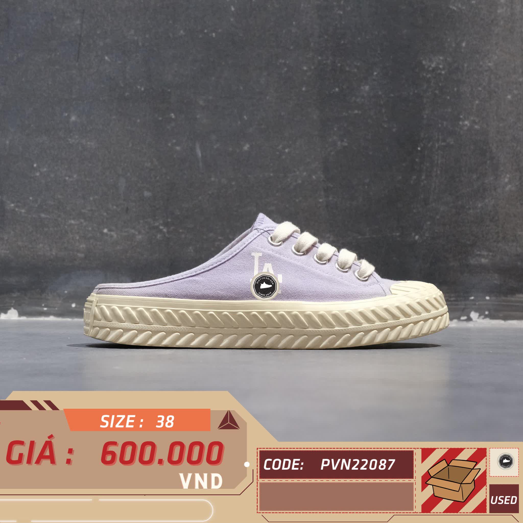 Giày MLB Playball Origin Mule LA Dodgers 'Purple' 32SHS1111-07V SIZE 38 GIÀY 2HAND CHÍNH HÃNG PVN22087