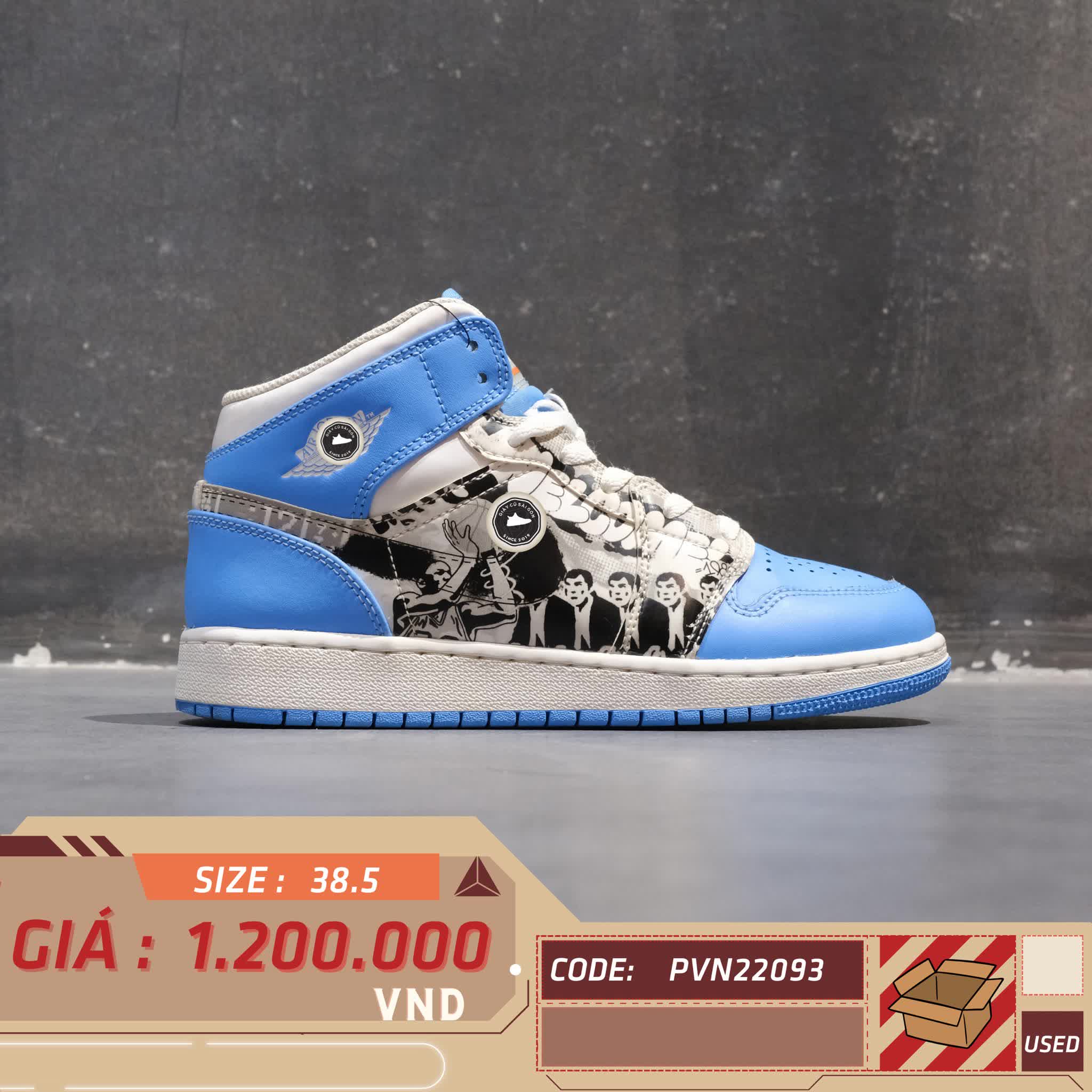 JORDAN 1 MID GS 'GAME WINNER' DR6492 100 SIZE 38.5 GIÀY 2HAND CHÍNH HÃNG PVN22093