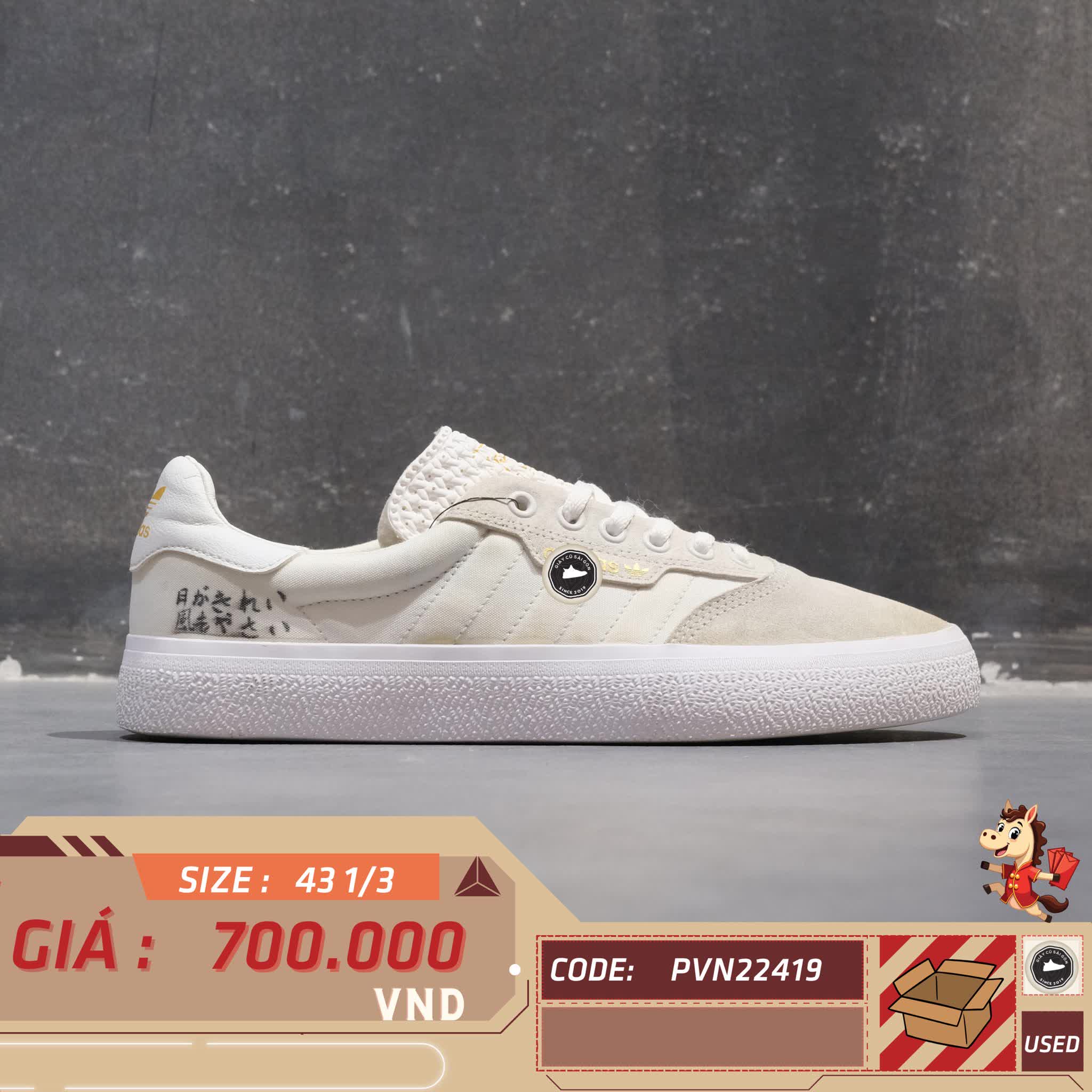 ADIDAS 3MC 'CRYSTAL WHITE' EG2763 SIZE 43 1/3 GIÀY 2HAND CHÍNH HÃNG PVN22419