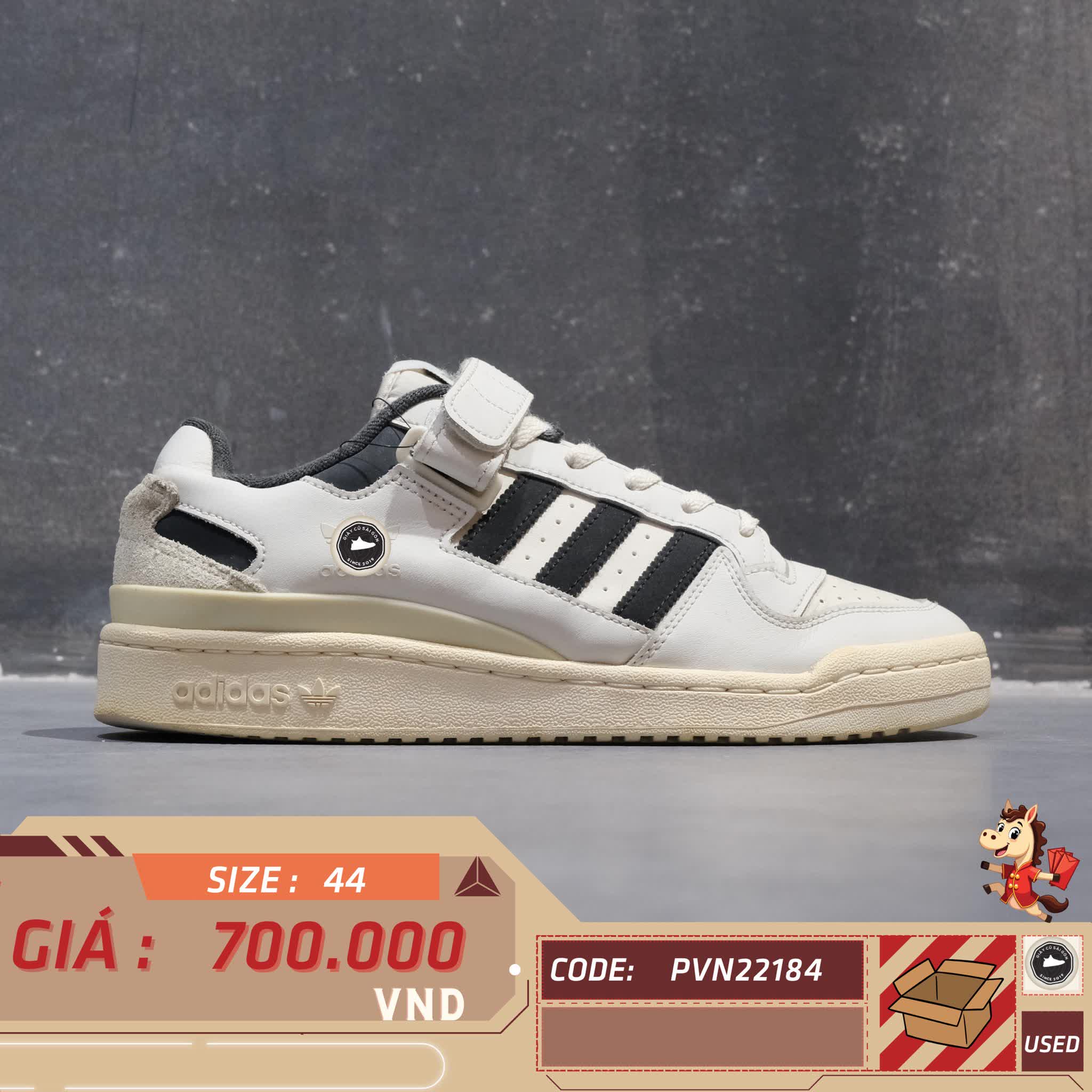 ADIDAS FORUM LOW 'ORBIT GREY BLACK' IE7217 SIZE 44 GIÀY 2HAND CHÍNH HÃNG PVN22184