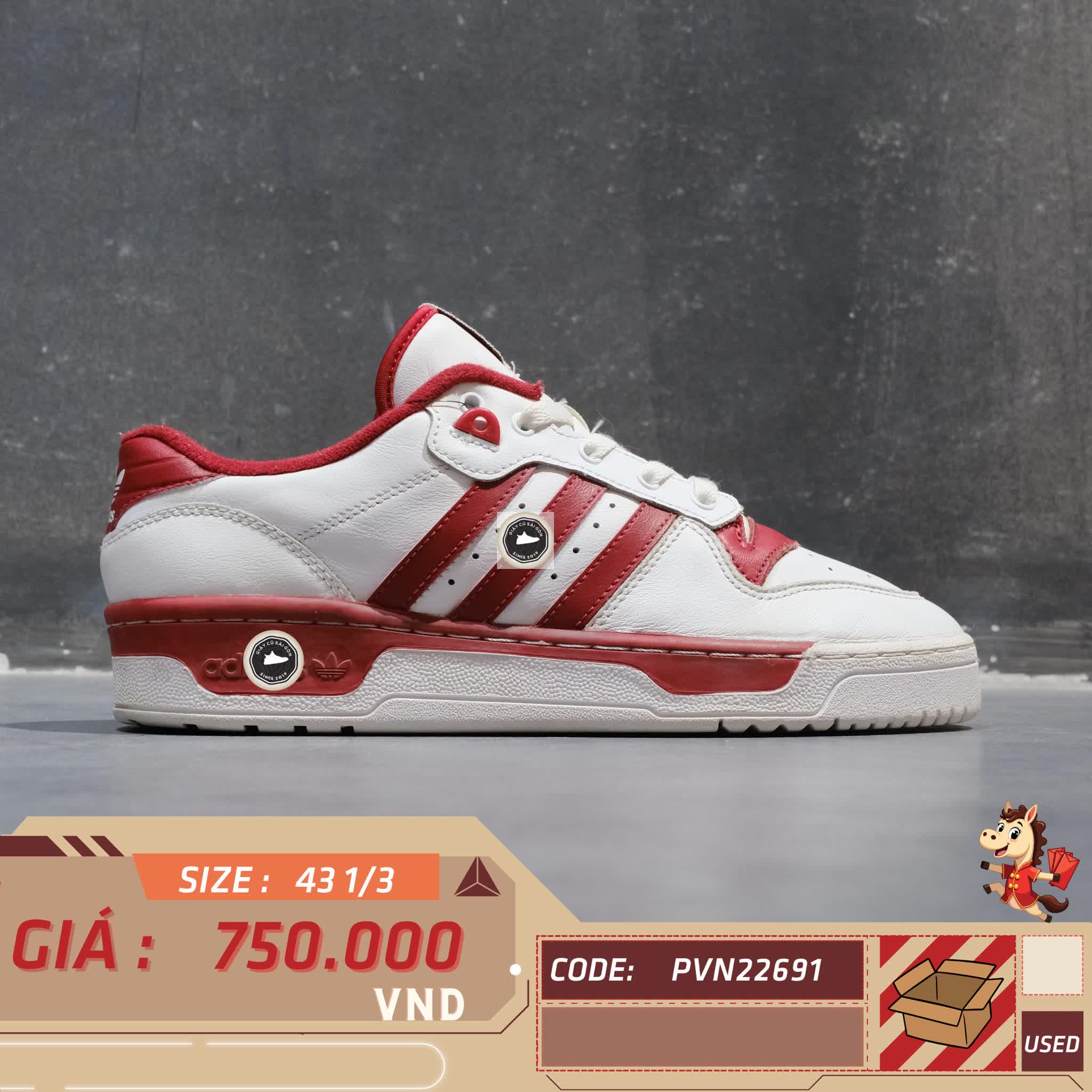 ADIDAS FALCON CLOUD WHITE EE4967 SIZE 43 1/3 GIÀY 2HAND CHÍNH HÃNG 22691