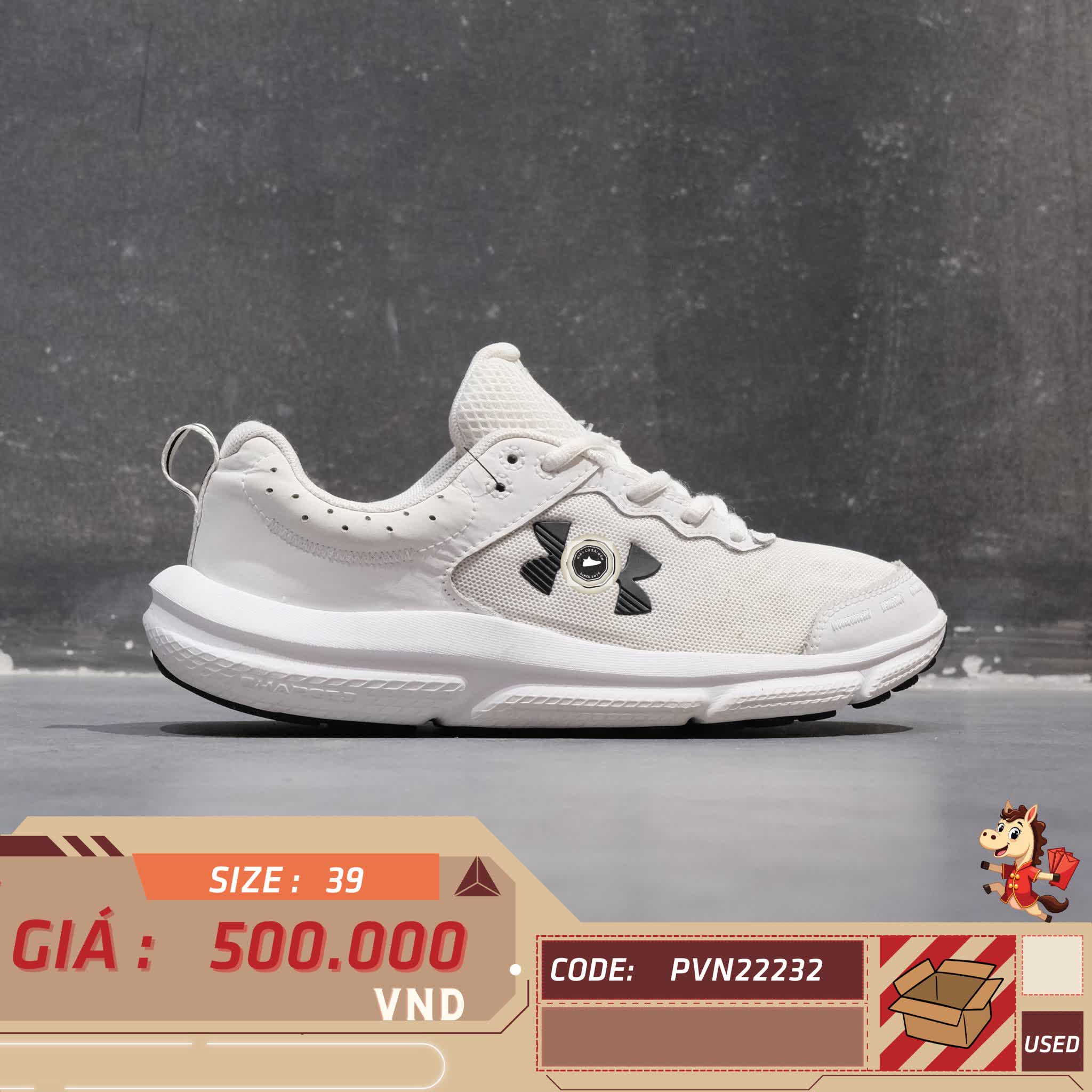 🔥 Under Armour Womens Charged Assert 10 3026179‑104 – SIZE 39 – PVN22232 – CHÍNH HÃNG